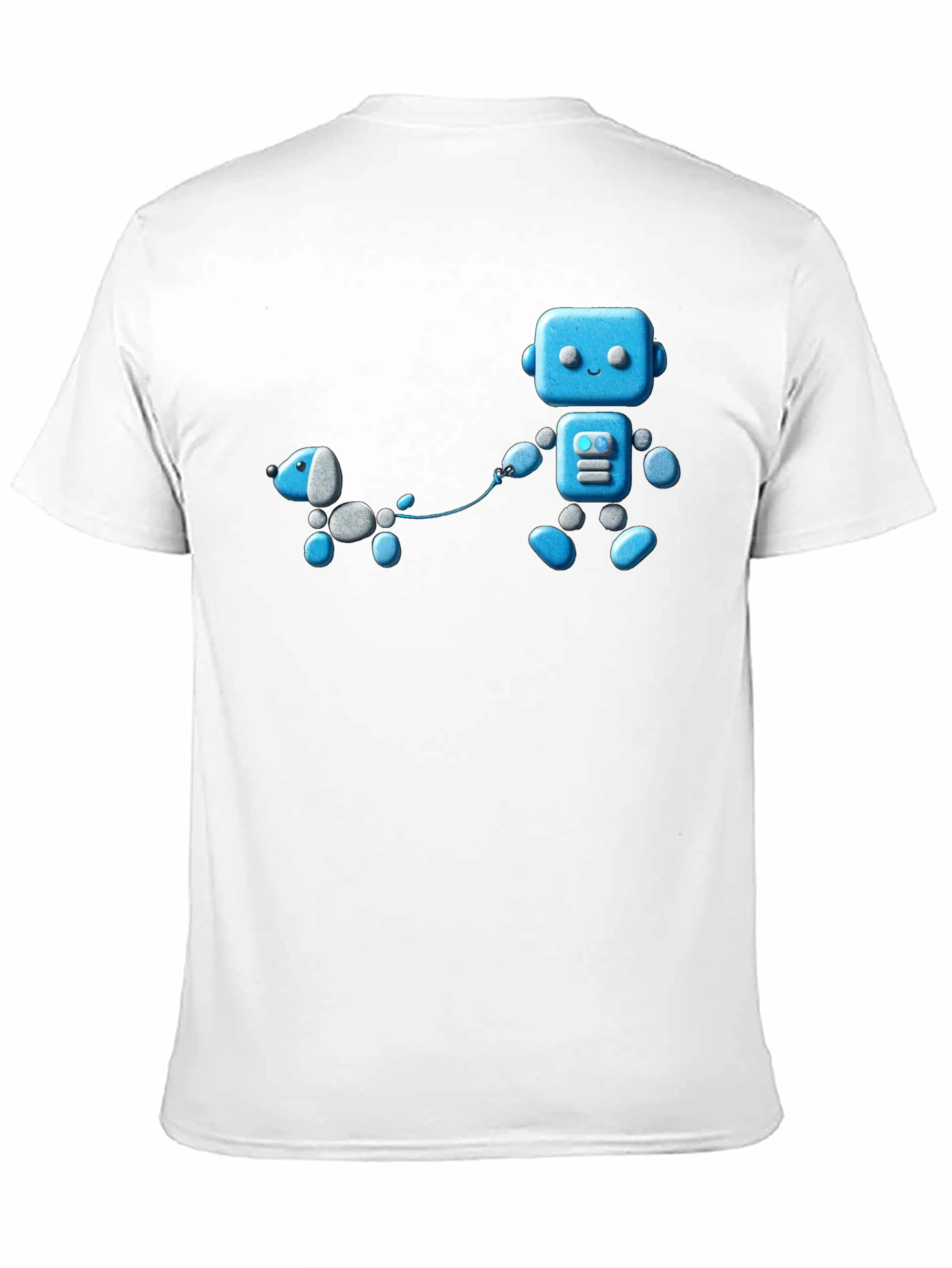 Black Robot and Dog Graphic T-Shirt - Unisex Black Tee view 11
