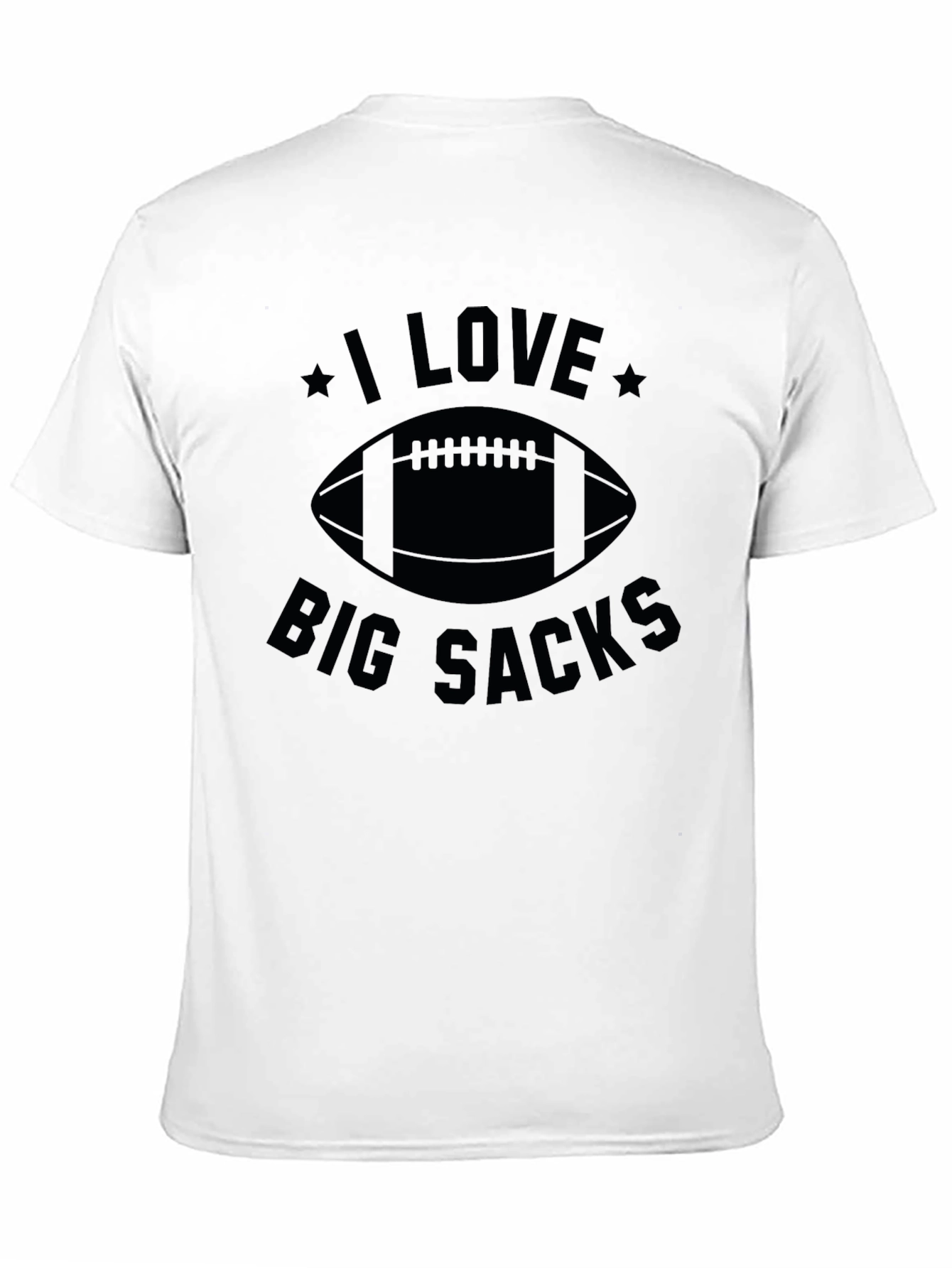 Black I Love Big Sacks Football Graphic T-Shirt view 11