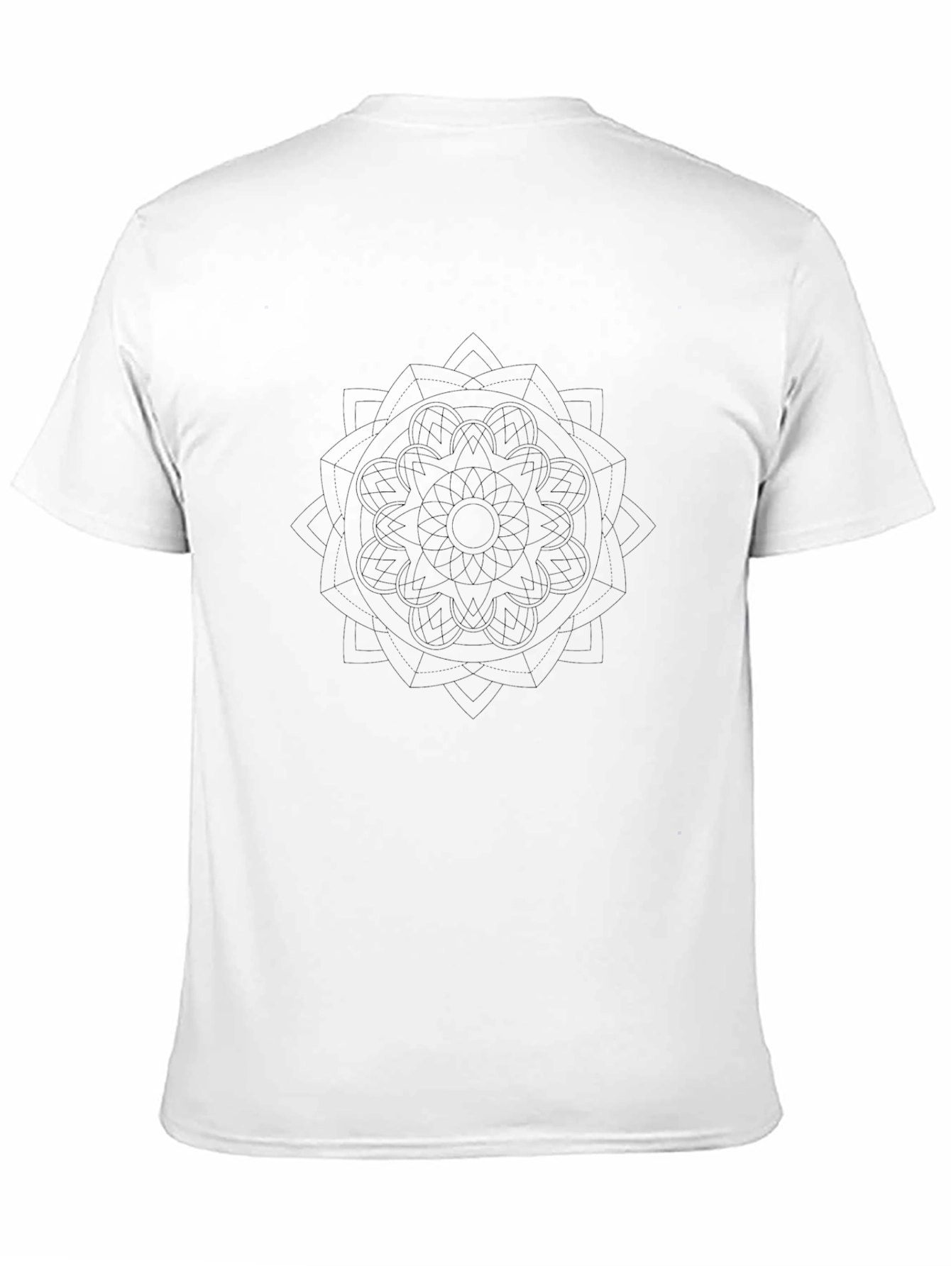 Black Men's Black Graphic Tee - Mandala Design view 11