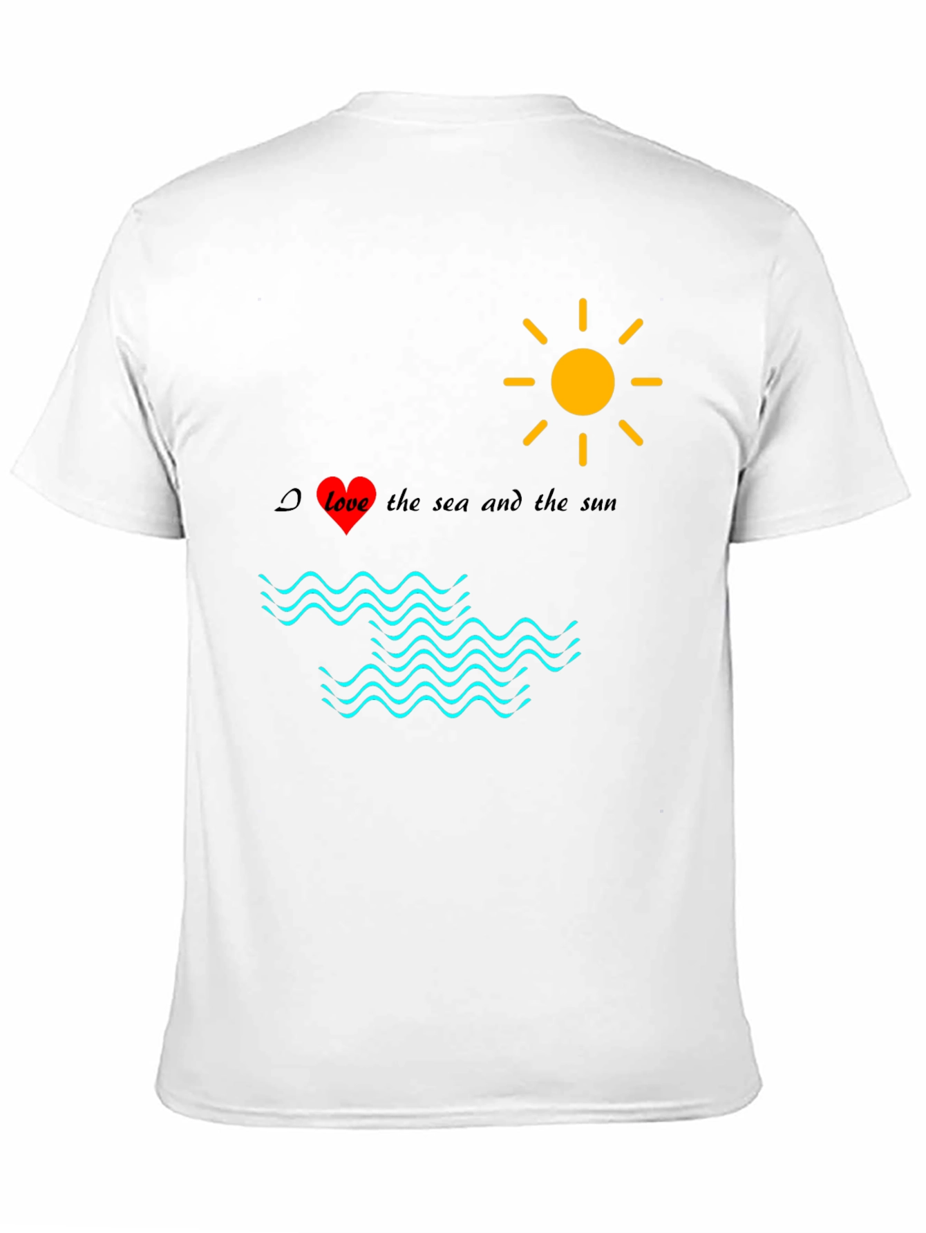 Black Love Sea Sun Graphic Tee, Black Cotton Shirt view 11