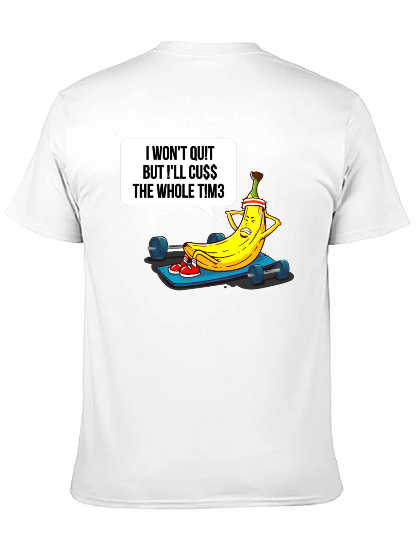 Black Funny Workout Banana Graphic T-Shirt view 11