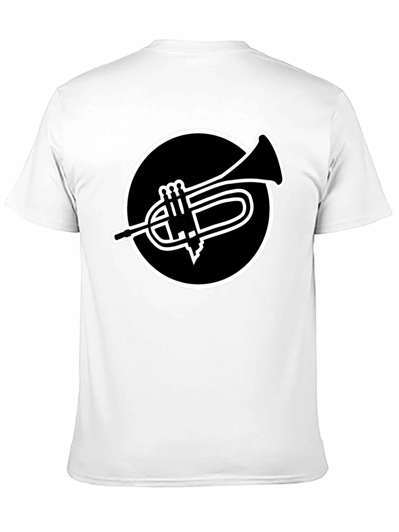 Black Trumpet Circle Graphic Tee - Black Cotton Casual Shirt view 11