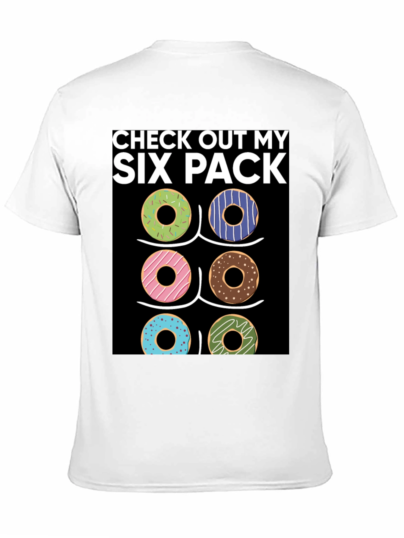 Black Six Pack Donuts T-Shirt - Funny Gym Workout Tee view 11