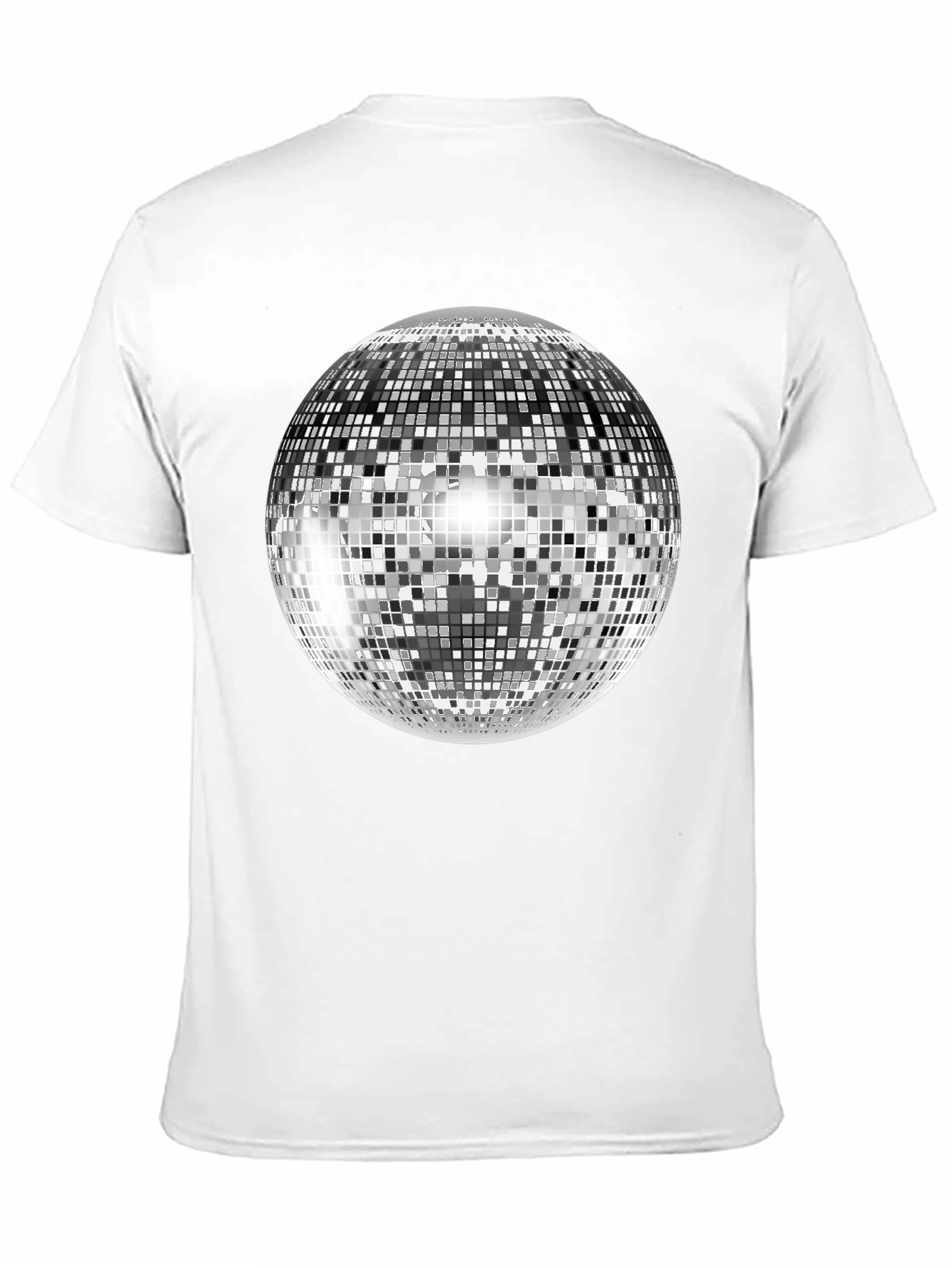 Black Retro Disco Ball Graphic Tee - Black Cotton Blend view 11
