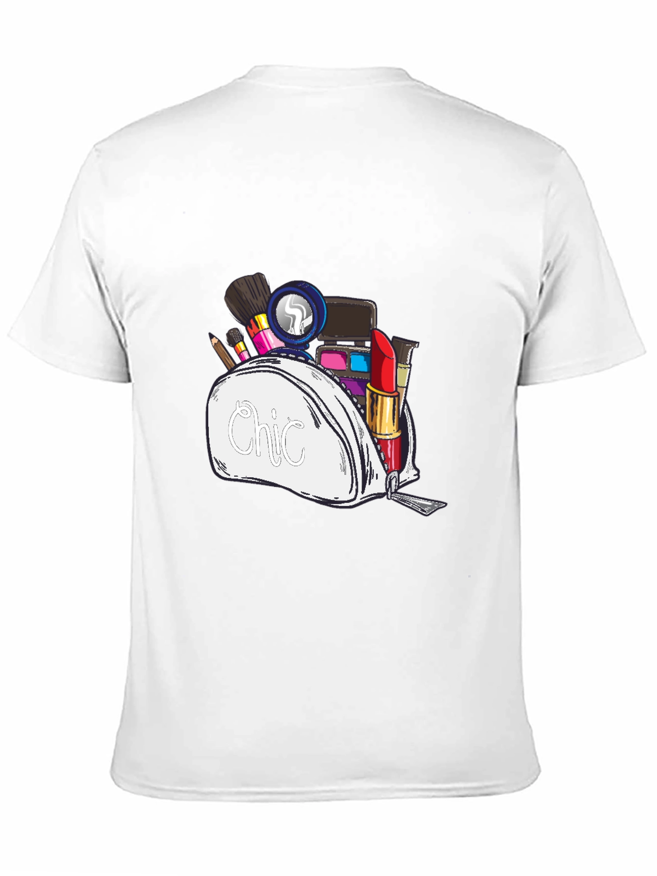 Black Chic Makeup Bag Graphic T-Shirt - Unisex Style view 11