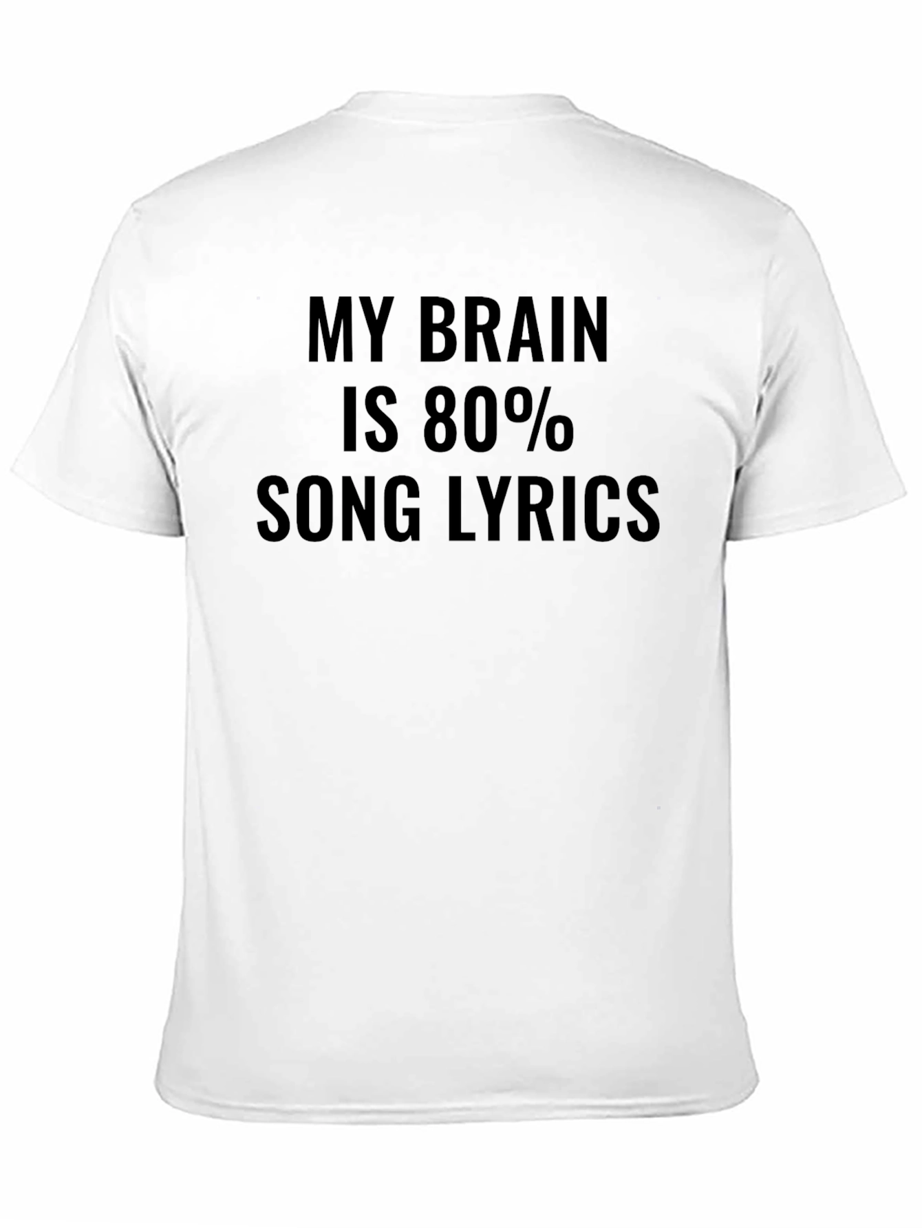 Black Song Lyric Brain T-Shirt - Funny Music Lover Tee view 11