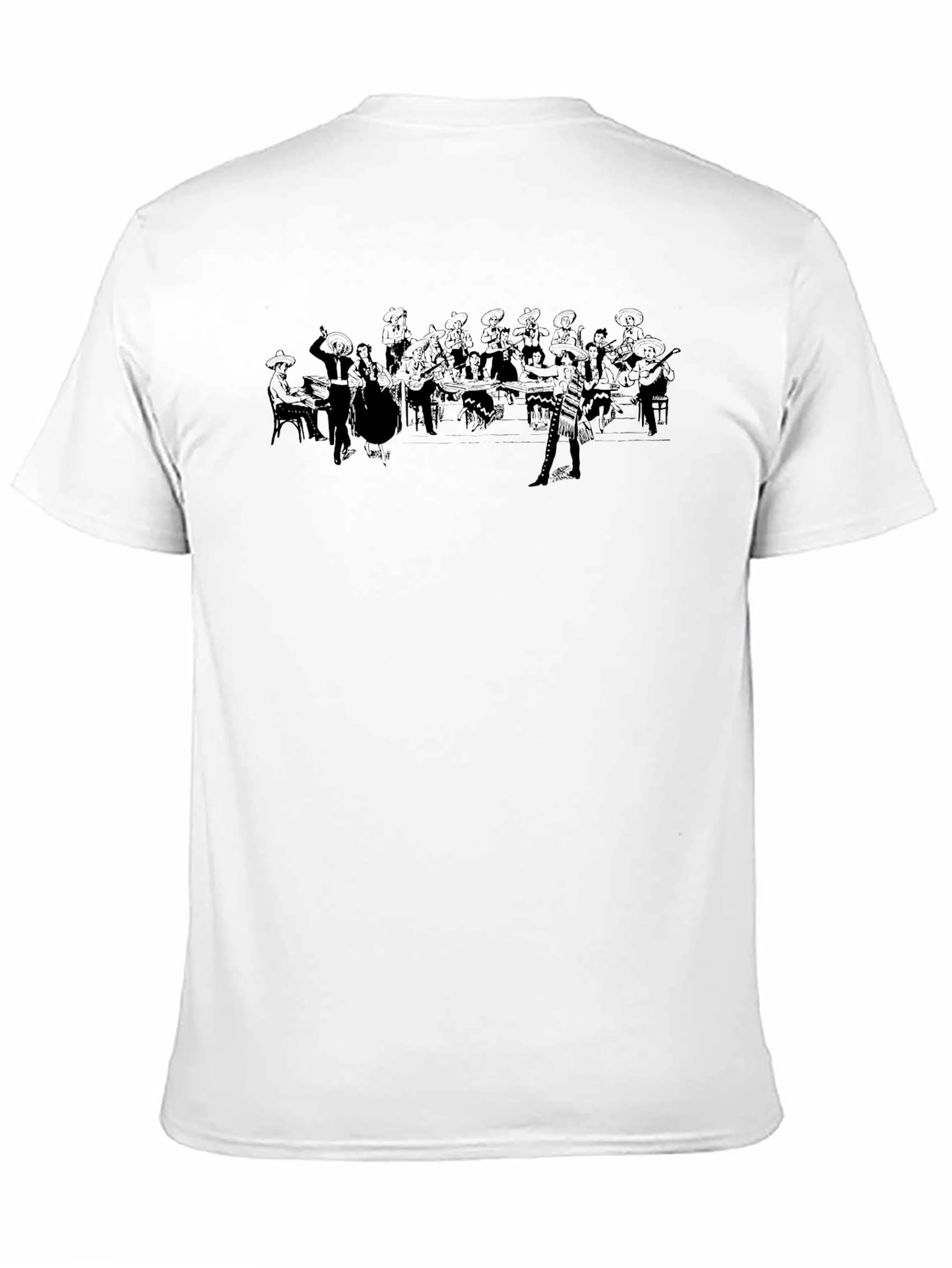 Black Black Graphic Tee: Mariachi Band Design view 11