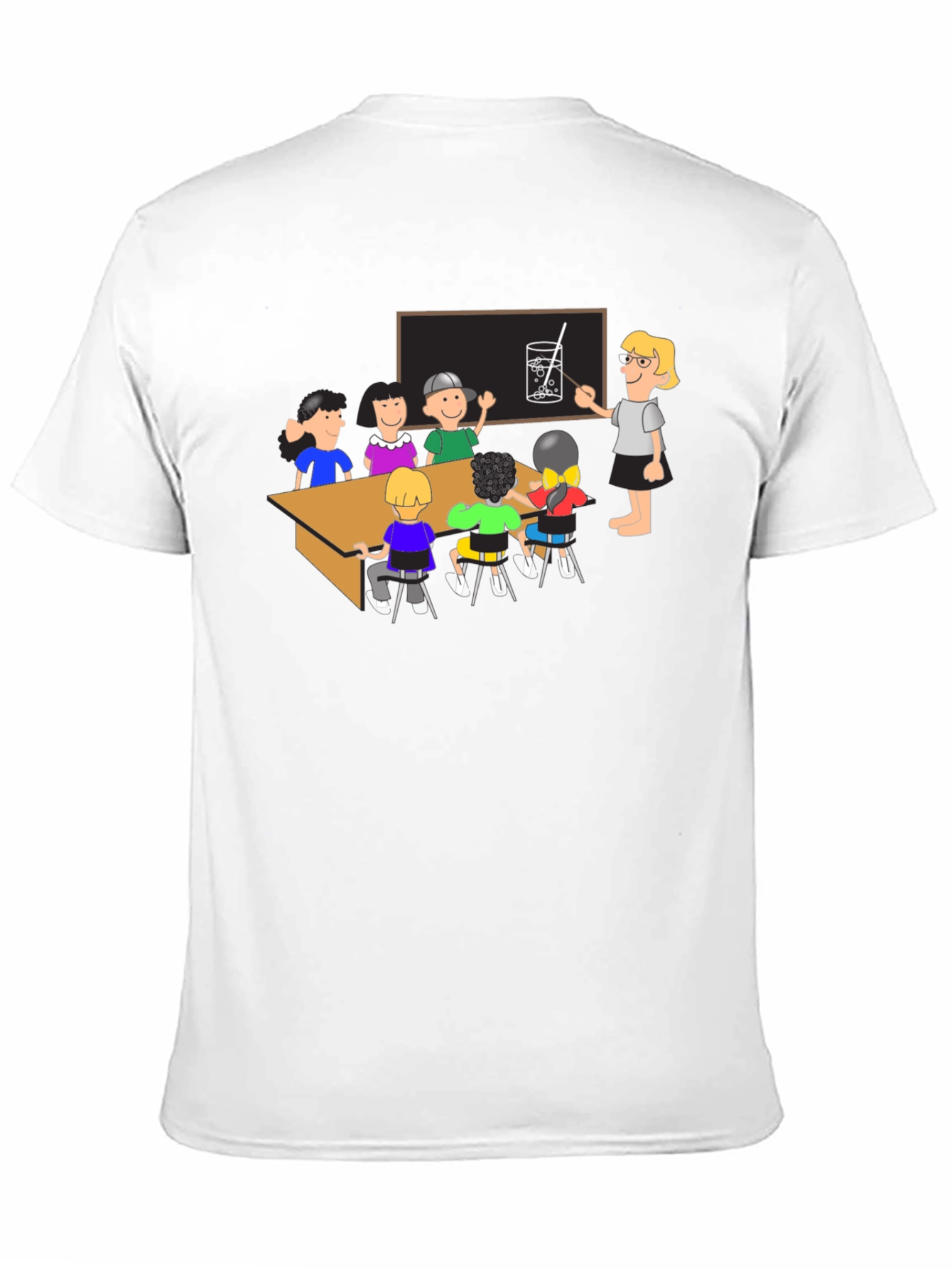 Black Cartoon School Kids Print Black T-Shirt view 11