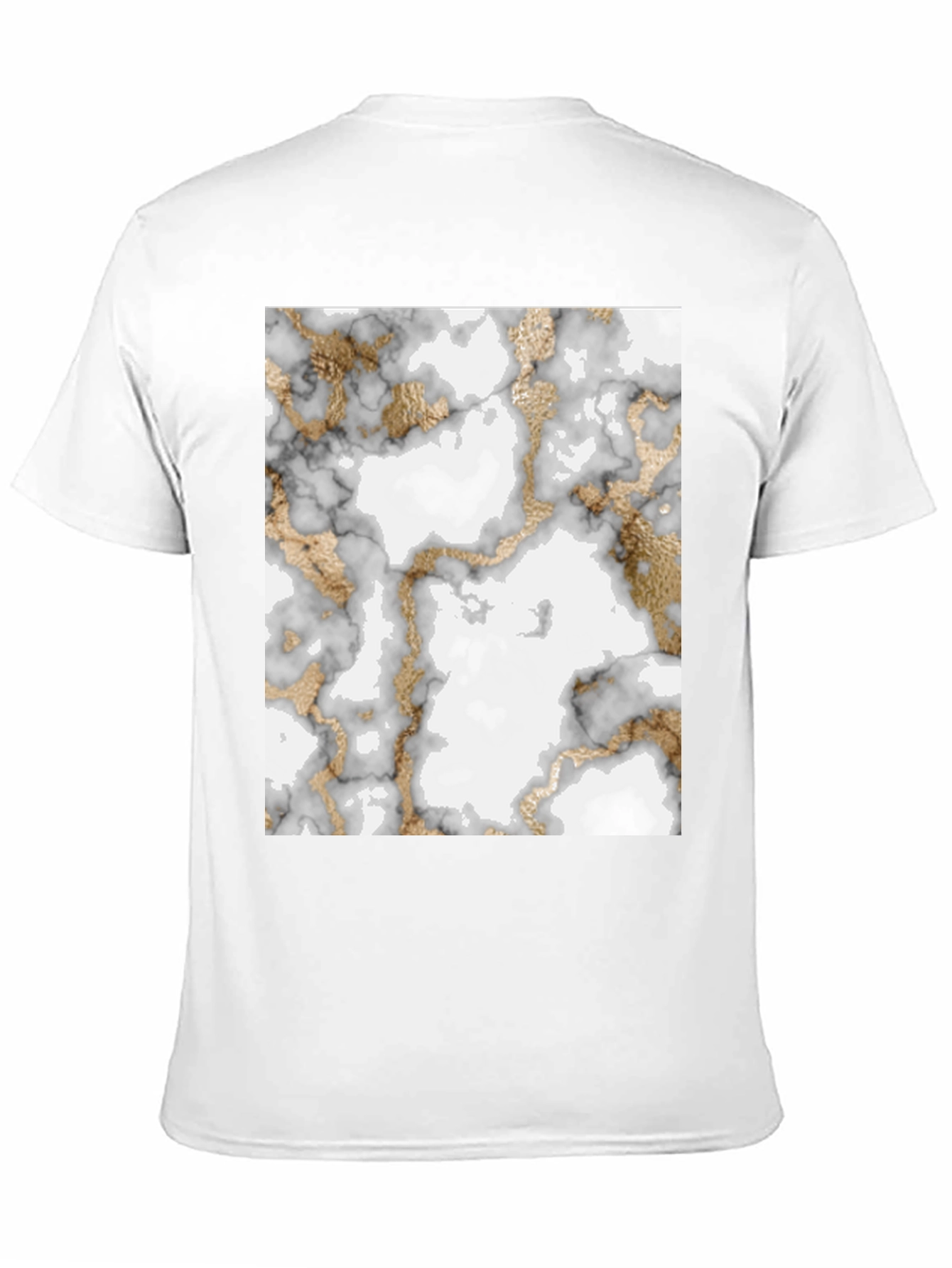 Black Marble & Gold Pattern T-Shirt view 11