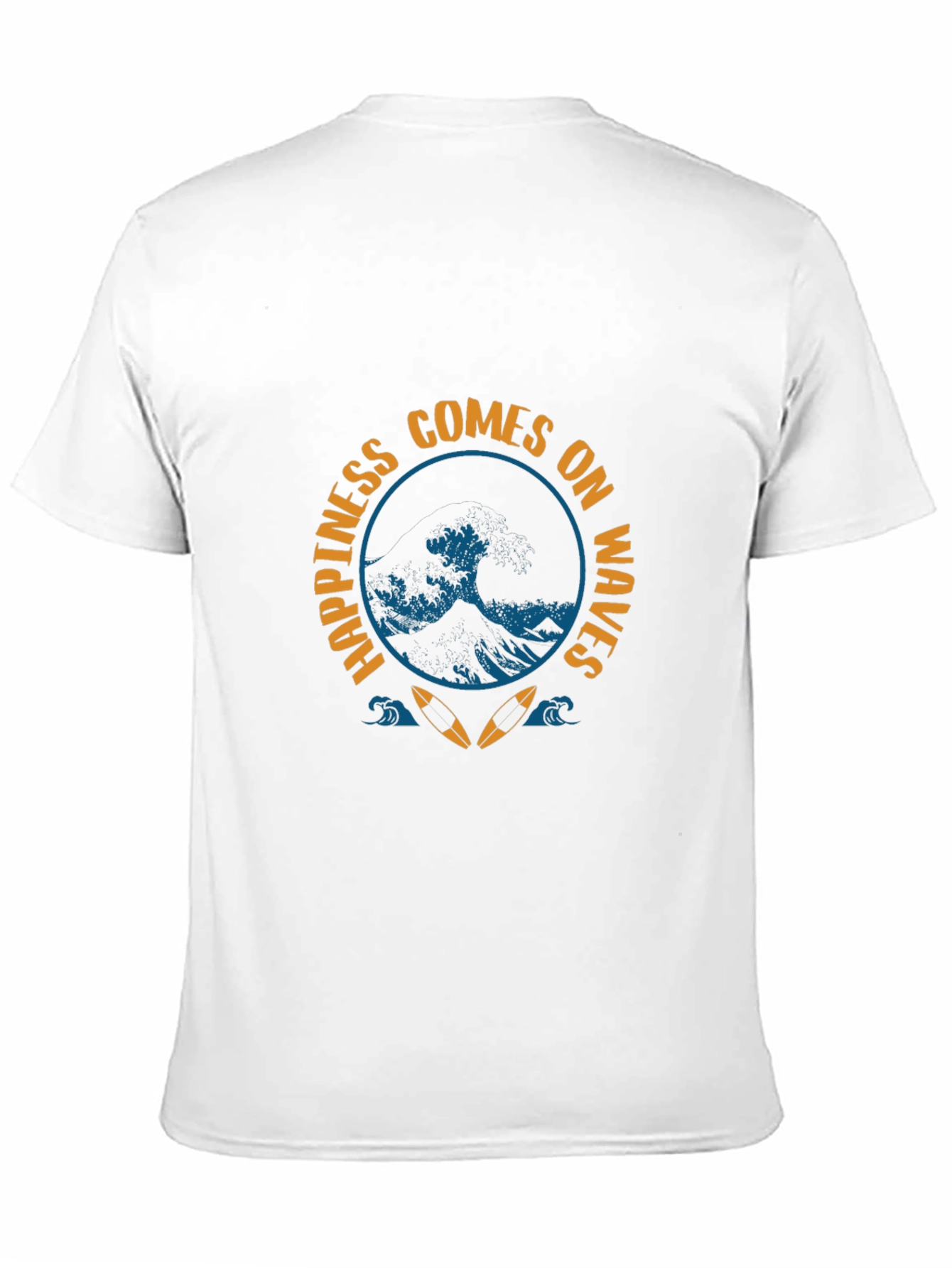 Black Happiness Comes on Waves Graphic Tee view 11