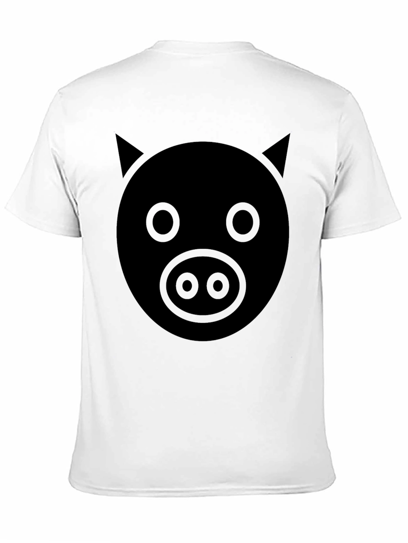 Black Men's Pig Face Graphic Tee - Black Cotton Blend view 11