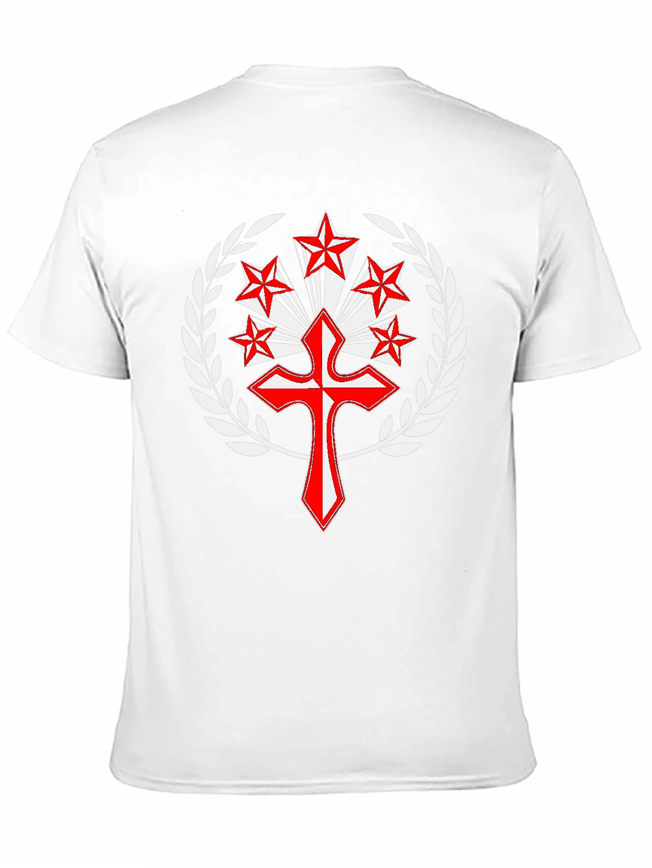 Black Embroidered Cross and Stars Graphic T-Shirt view 11