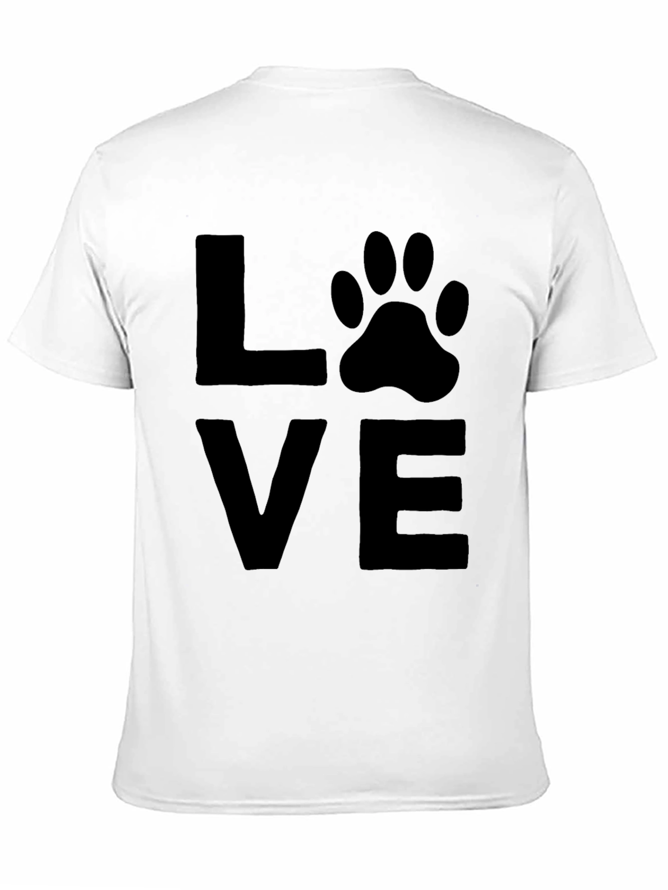 Black Love Paw Print T-Shirt - Black Graphic Tee view 11