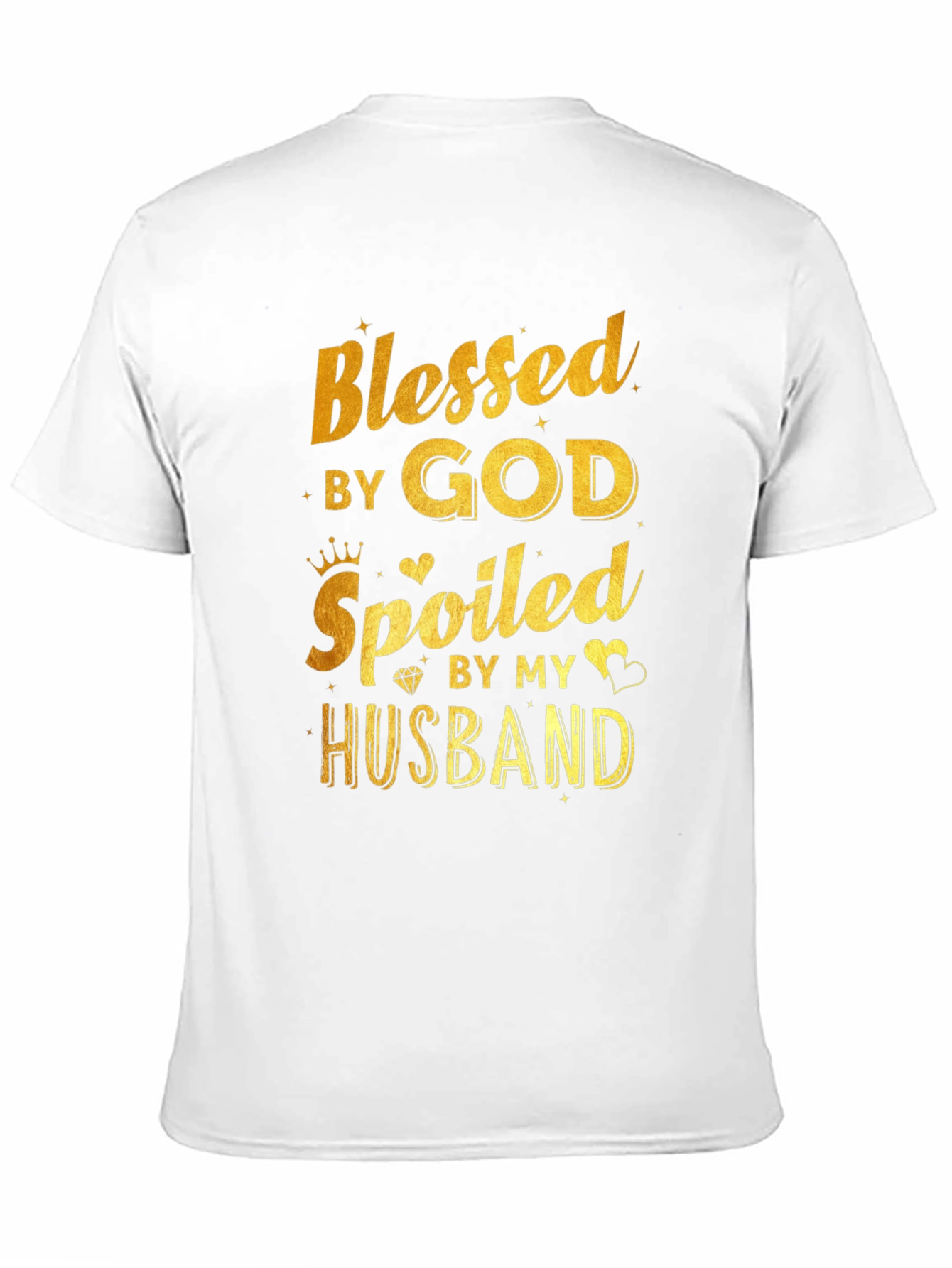 Black Blessed by God Spoiled by Husband Black T-Shirt view 11