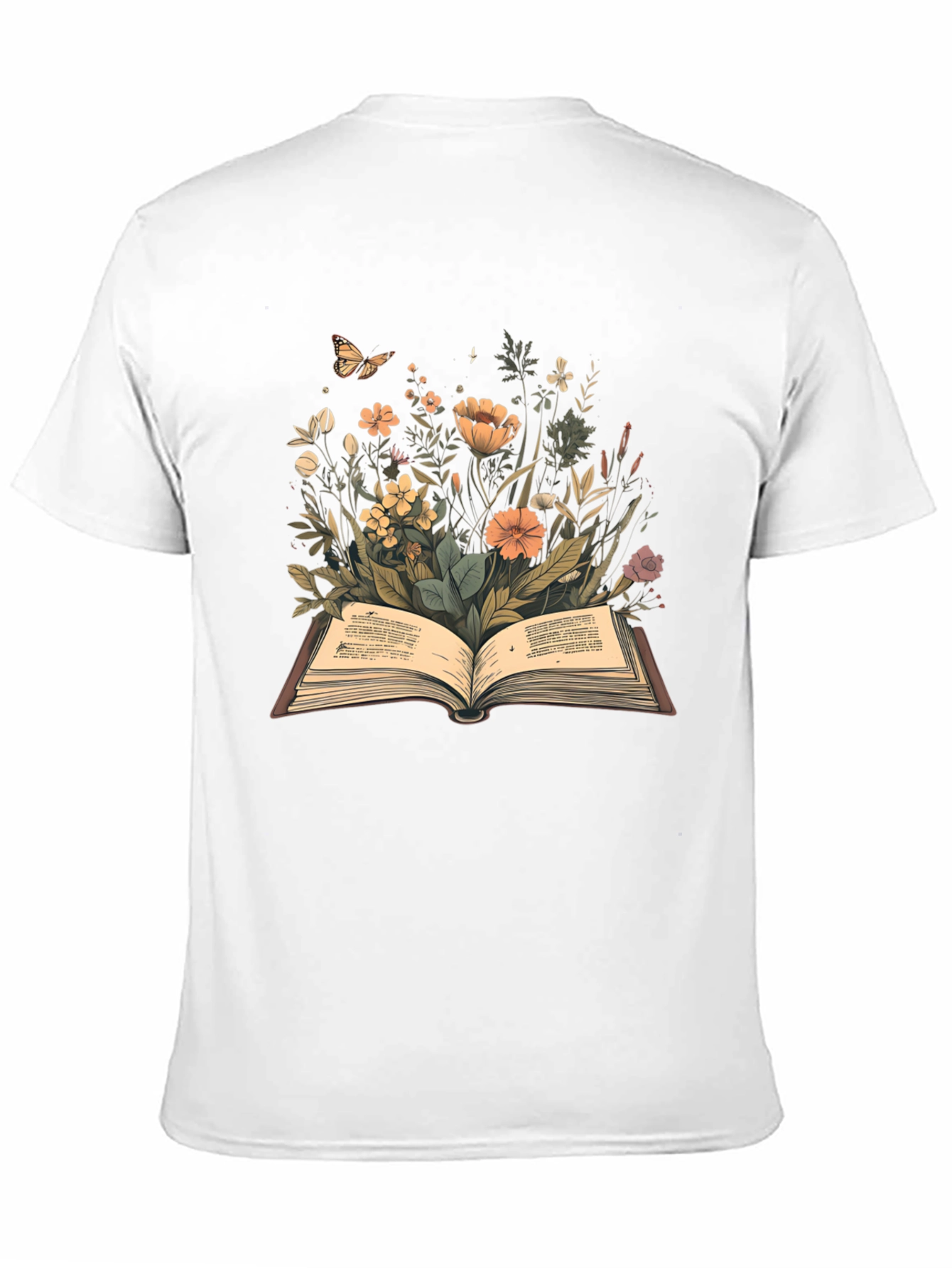 Black Floral Book T-Shirt - Nature Reader Tee view 11