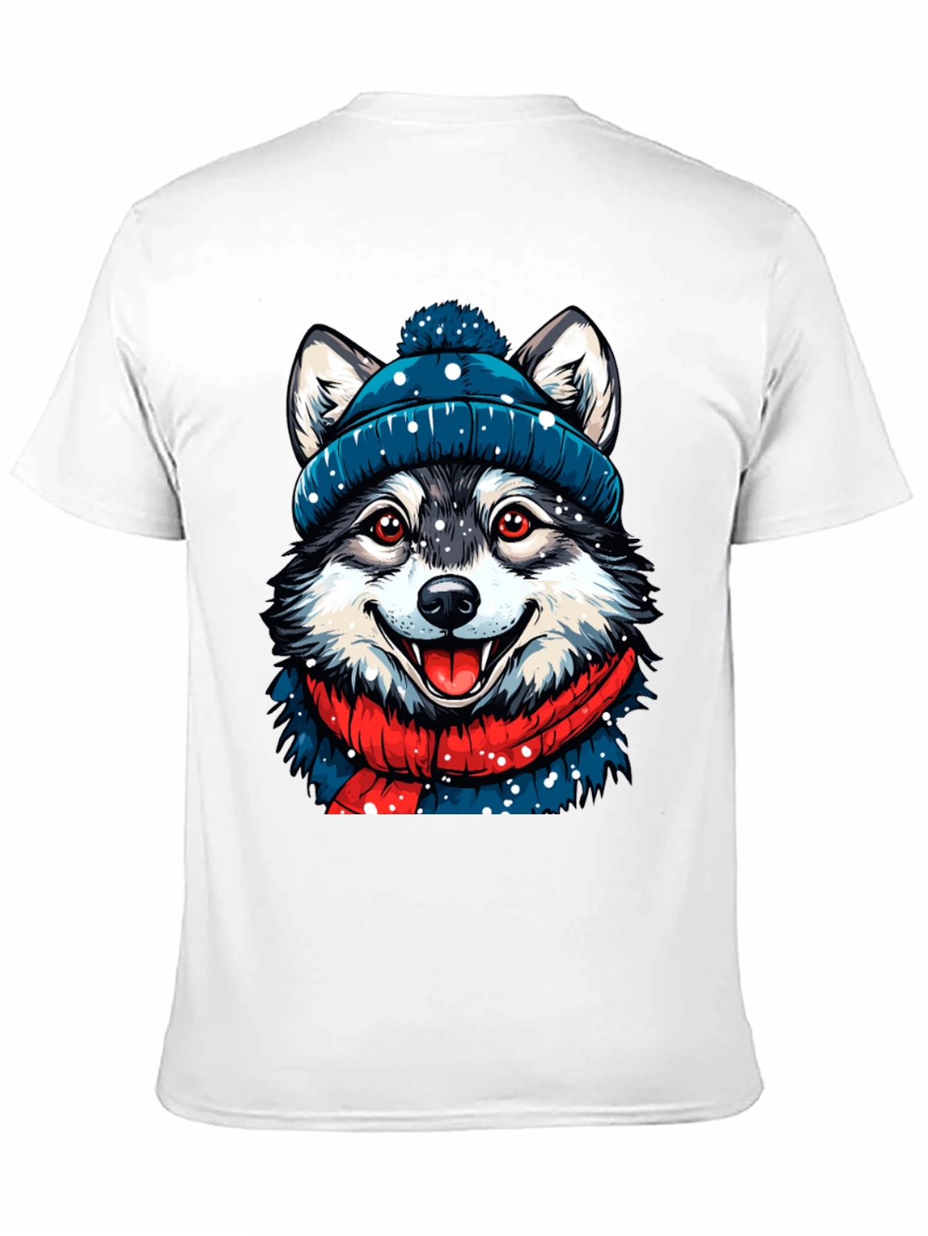Black Festive Husky Graphic Tee - Winter Style view 11