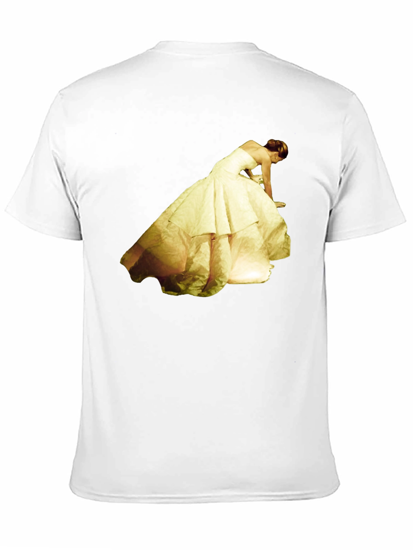 Black Black T-Shirt with Yellow Dress Graphic Tee view 11