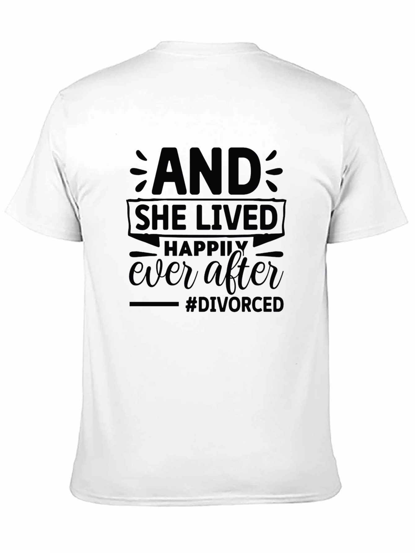 Black Divorced & Happy T-Shirt - Happily Ever After Tee view 11