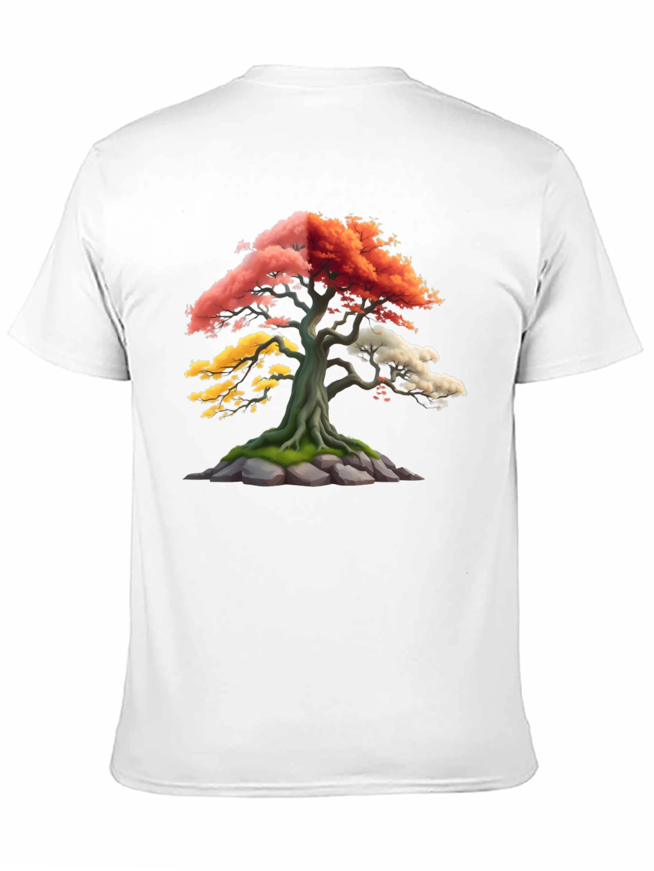 Black Colorful Bonsai Tree Graphic T-Shirt view 11