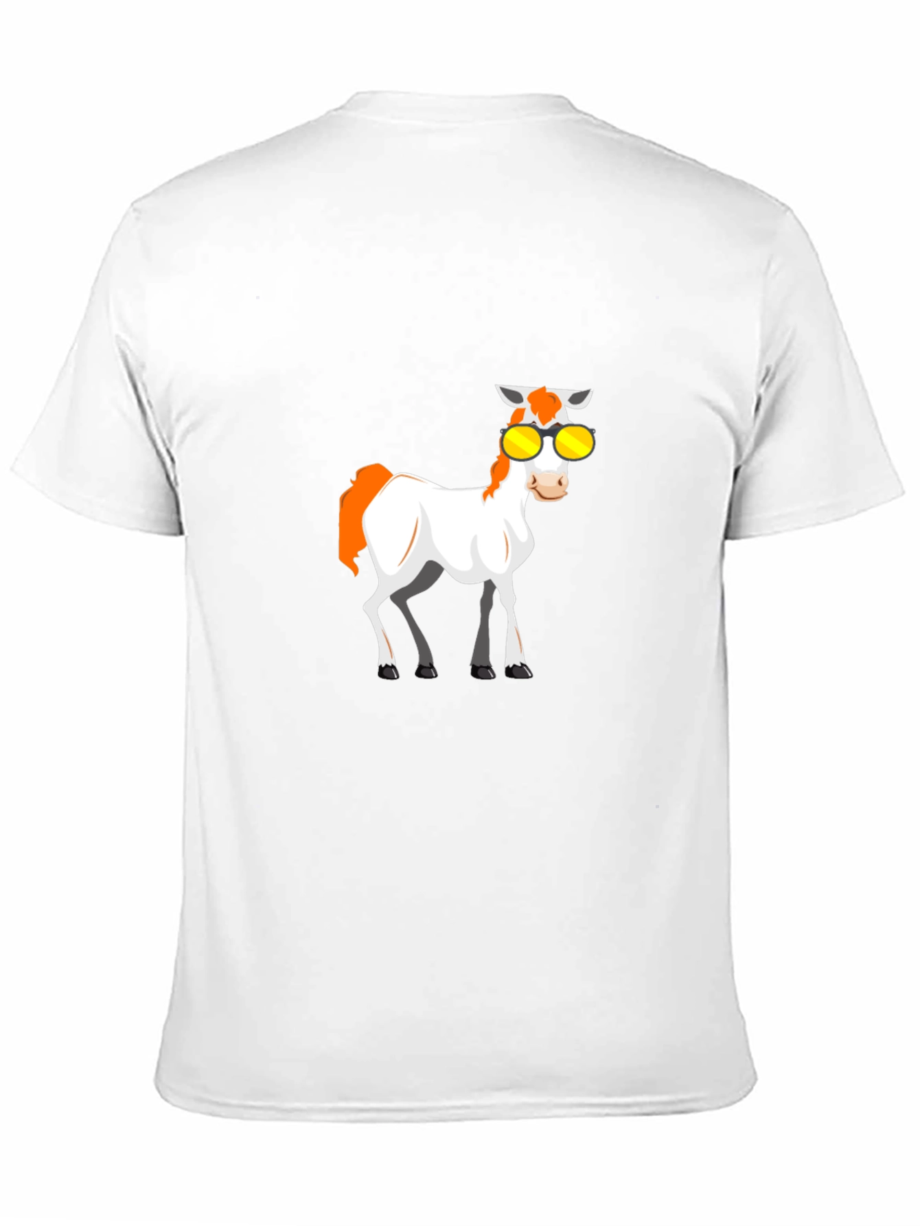 Black Cool Cartoon Horse Graphic Tee view 11