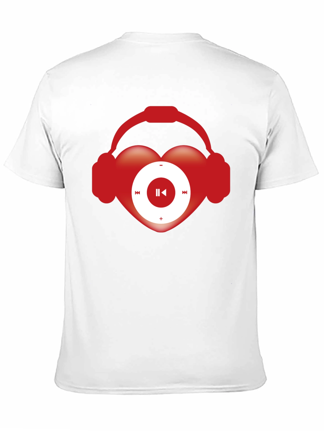 Black Music Lover T-Shirt Heart Headphones Audio Player view 11