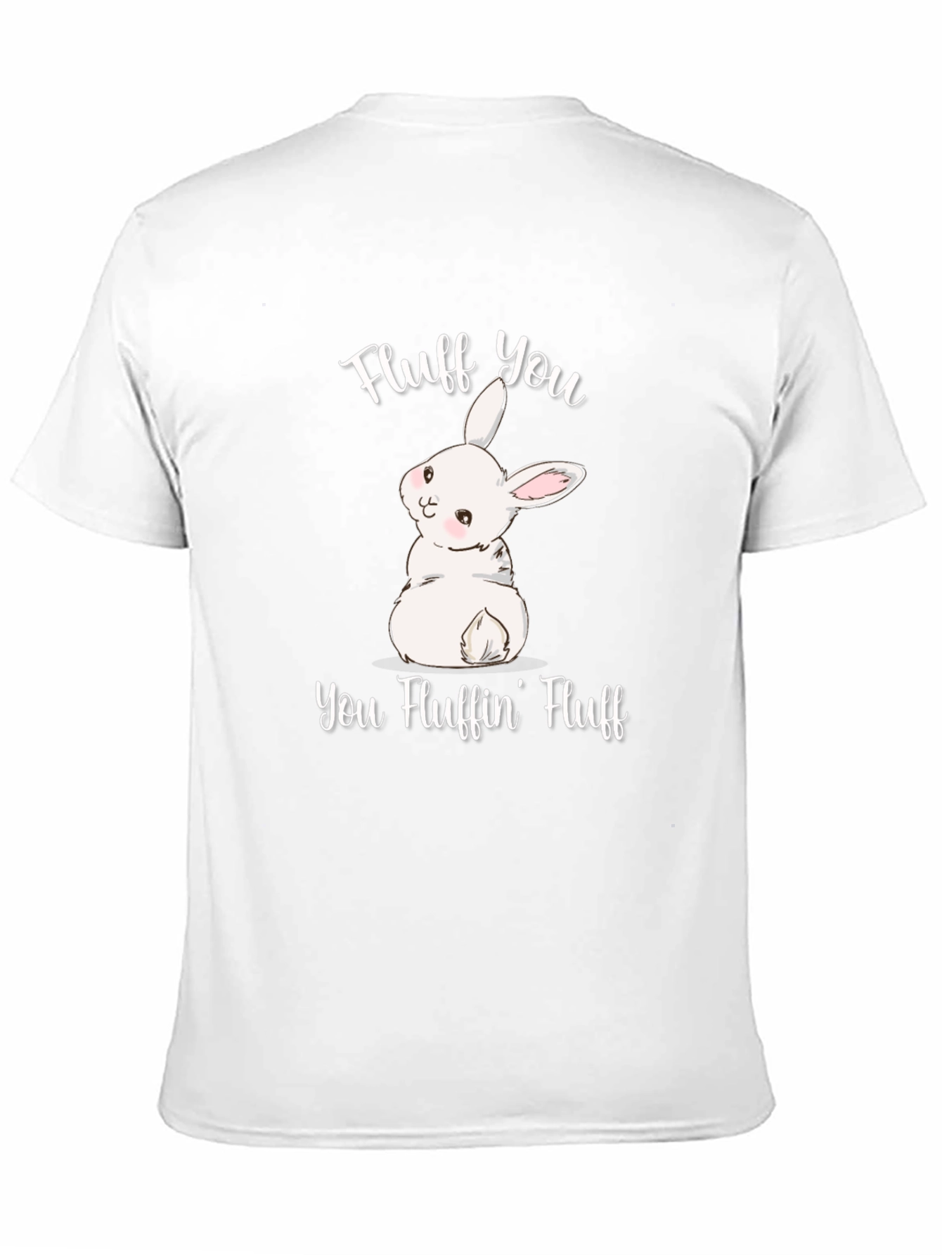 Black Fluff You T-Shirt: Bunny Humor Tee view 11