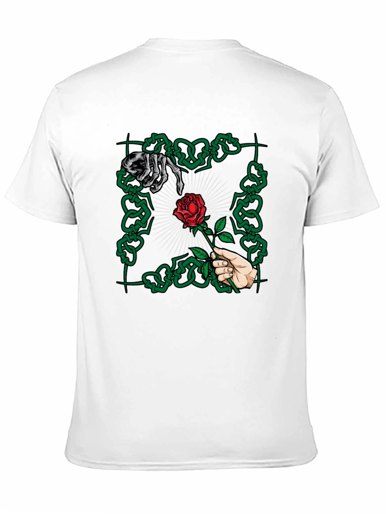 Black Rose & Bones Graphic Tee - Edgy Streetwear view 11