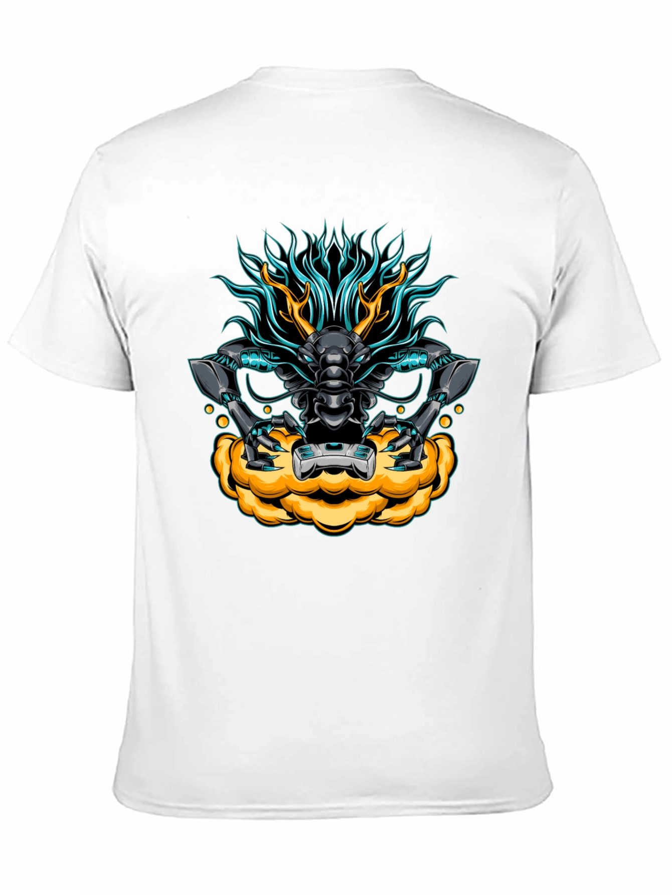 Black Cyberpunk Dragon Graphic Tee - Black view 11