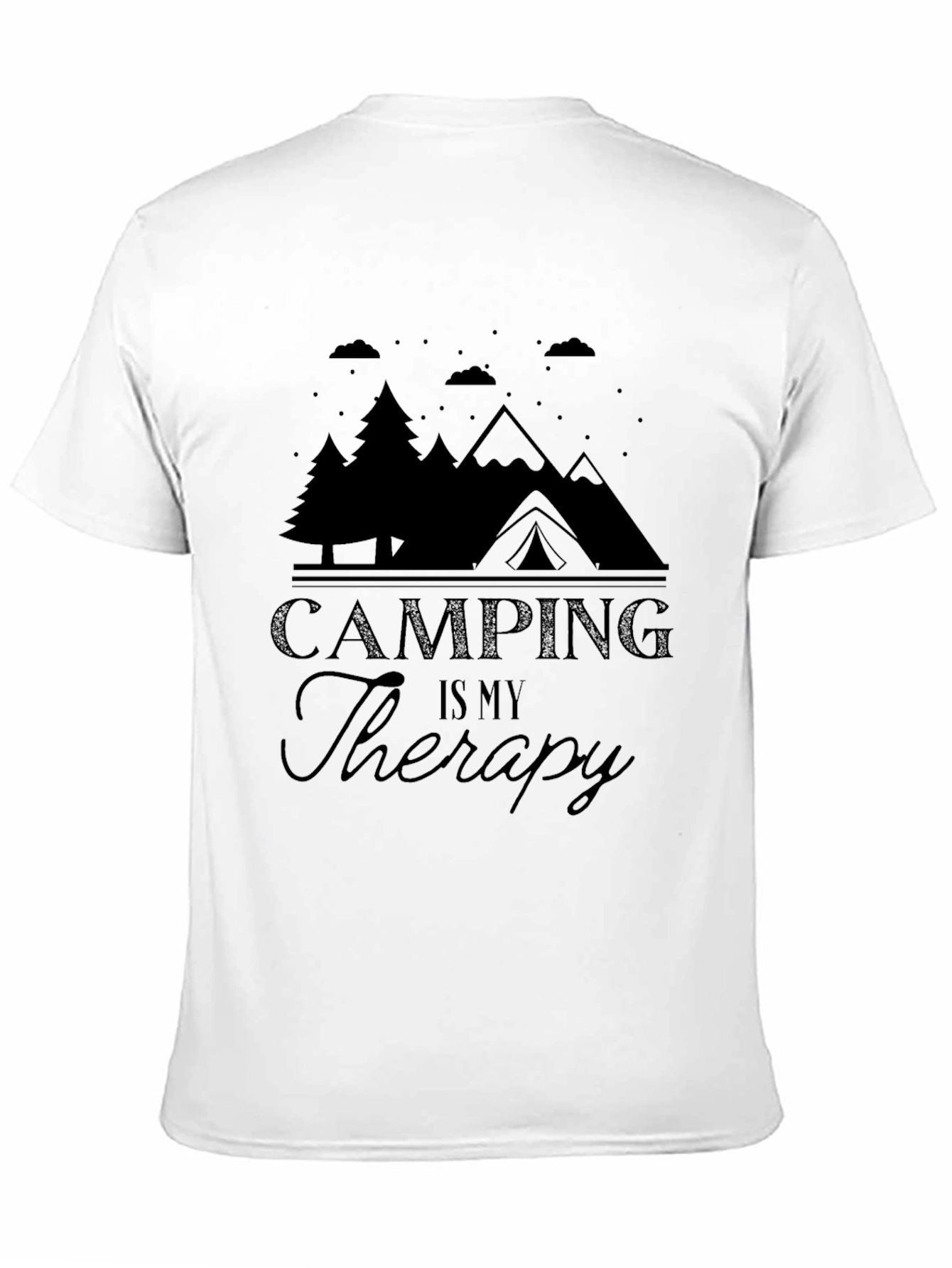 Black Camping Is My Therapy T-Shirt view 11