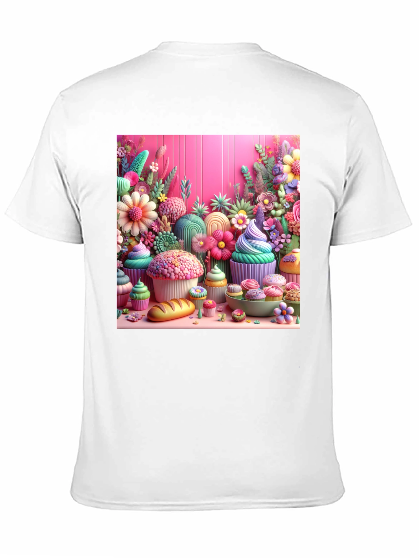 Black Sweet Treat Floral Cupcake T-Shirt view 11