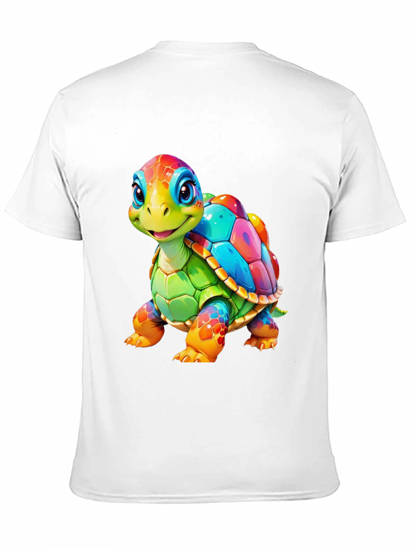 Black Rainbow Turtle Graphic Tee - Unique Colorful Design view 11