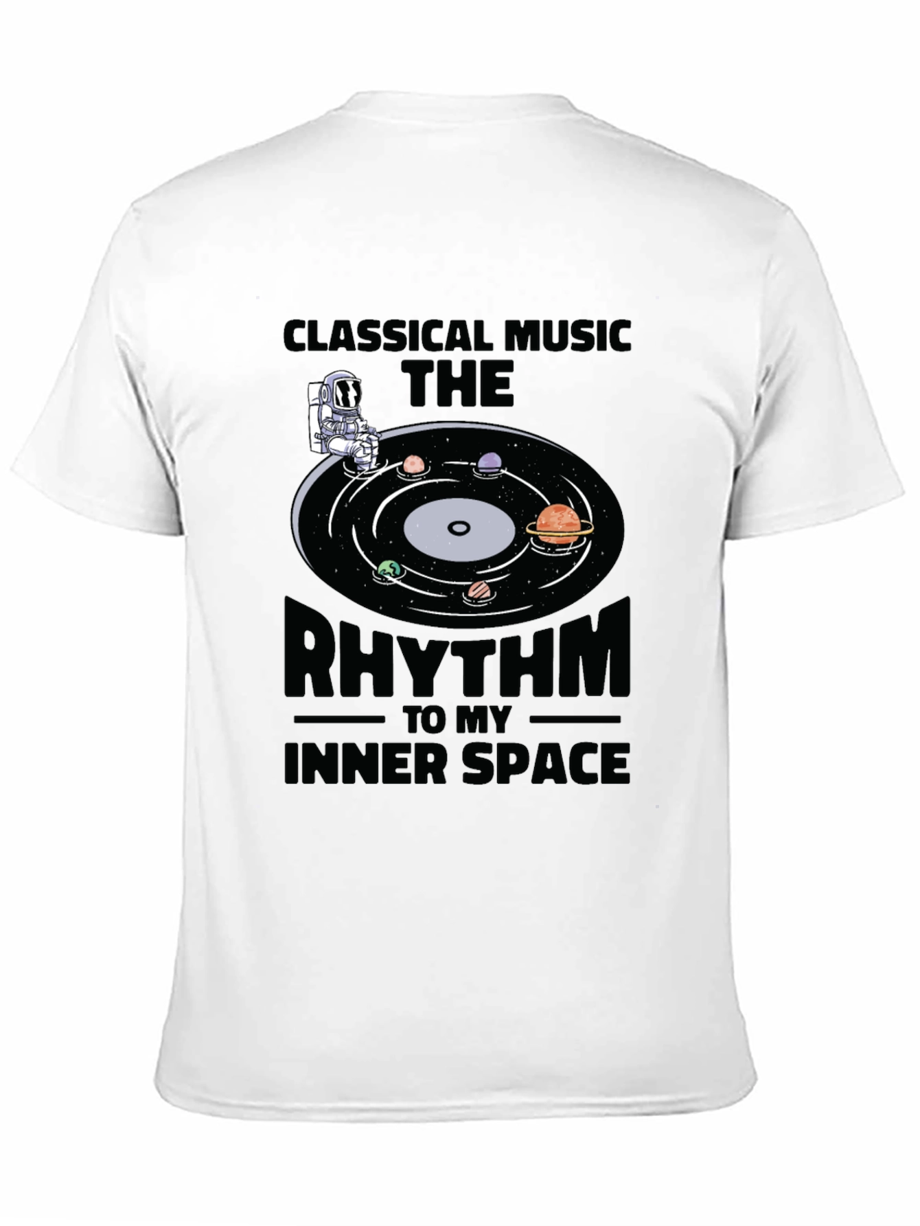 Black Classical Music T-Shirt: Inner Space Rhythm Tee view 11