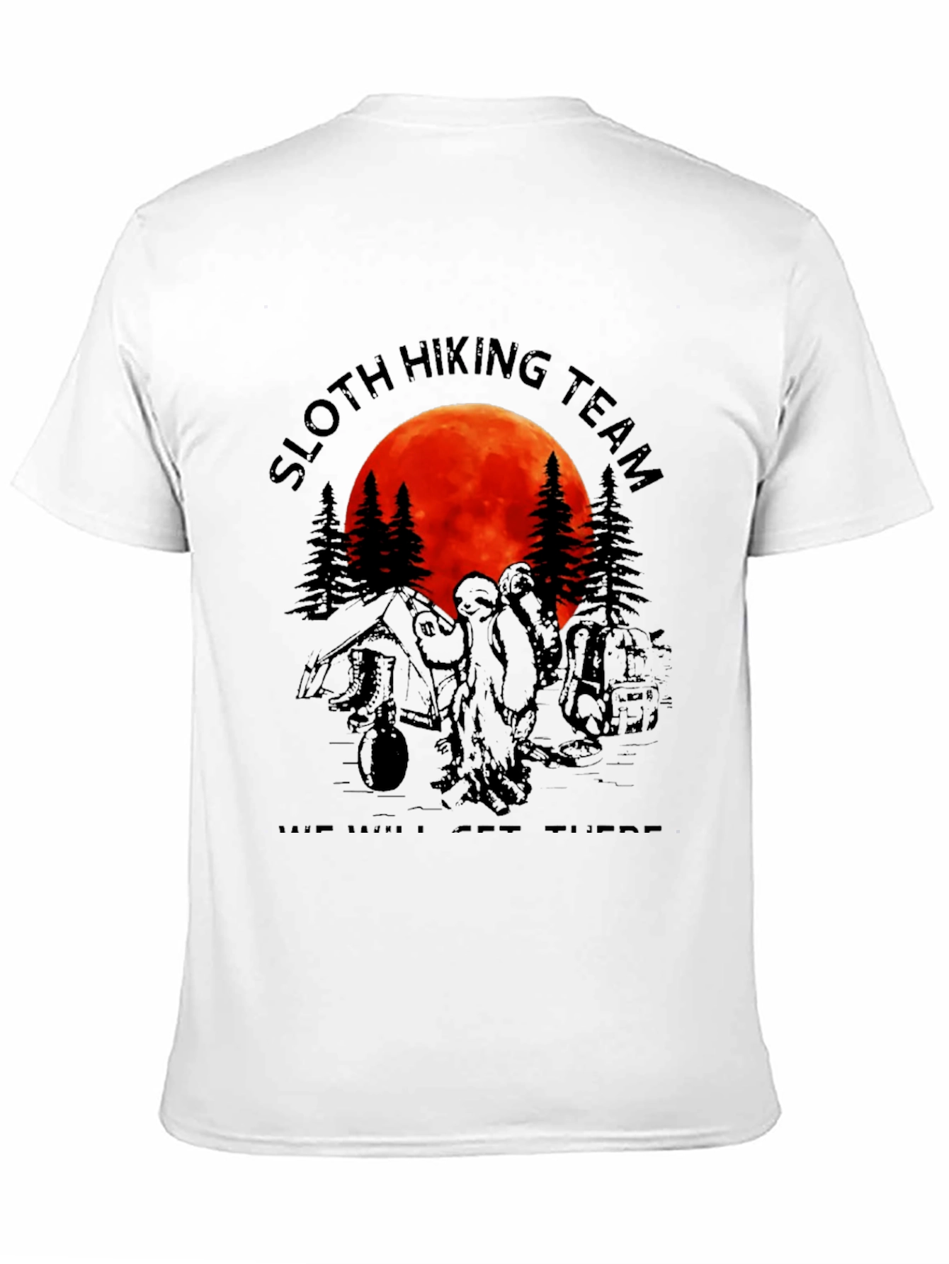 Black Sloth Hiking Team Graphic Tee - "We Will Get There" T-Shirt view 11