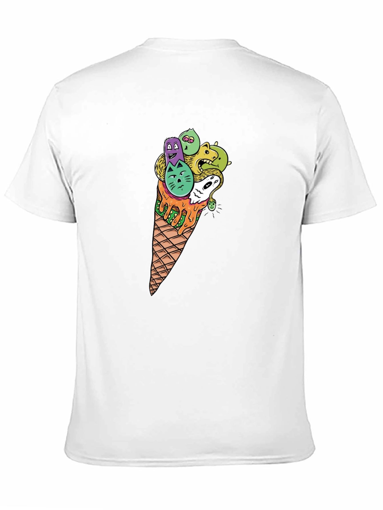 Black Funky Ice Cream Cone Graphic Tee - Black view 11
