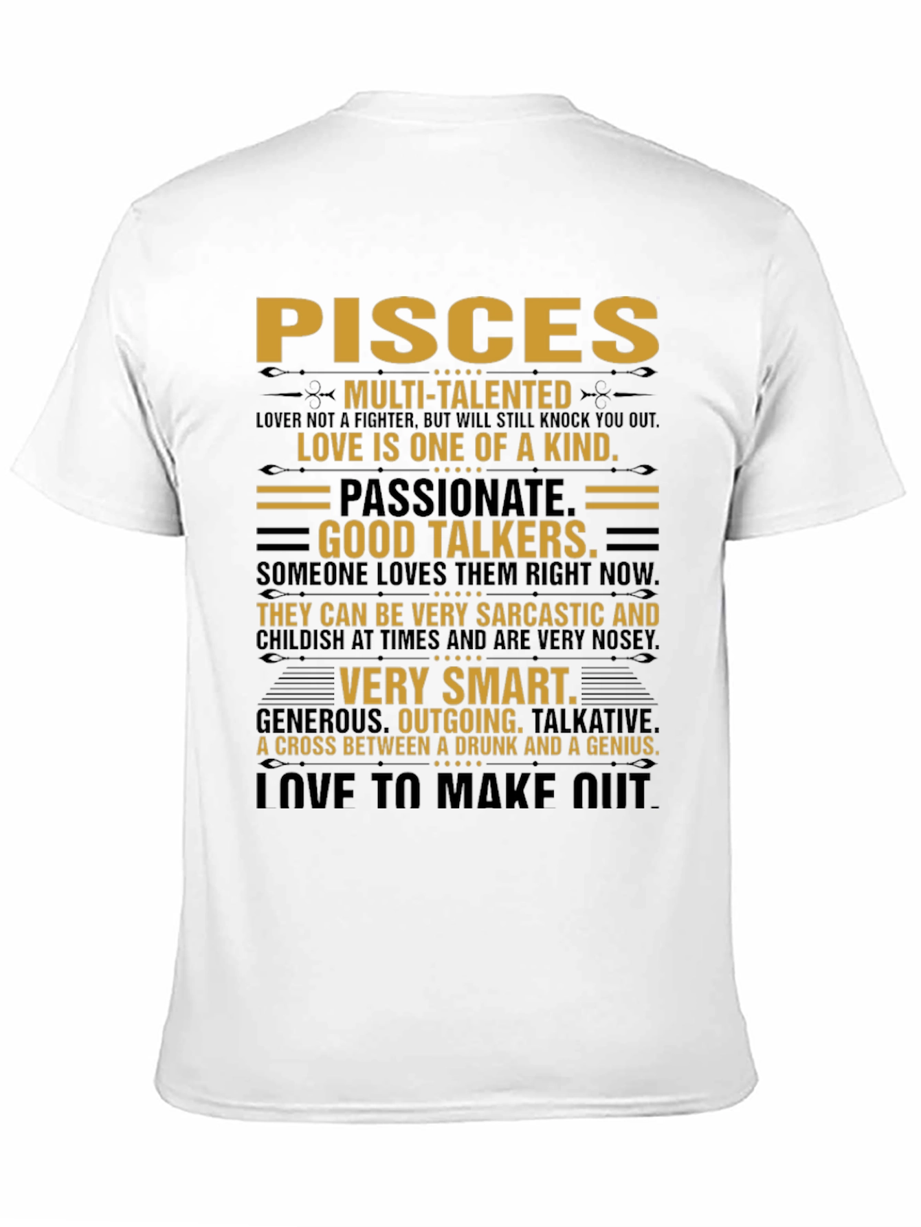 Pisces Zodiac Sign T-Shirt - Multi-Talented Tee - 11