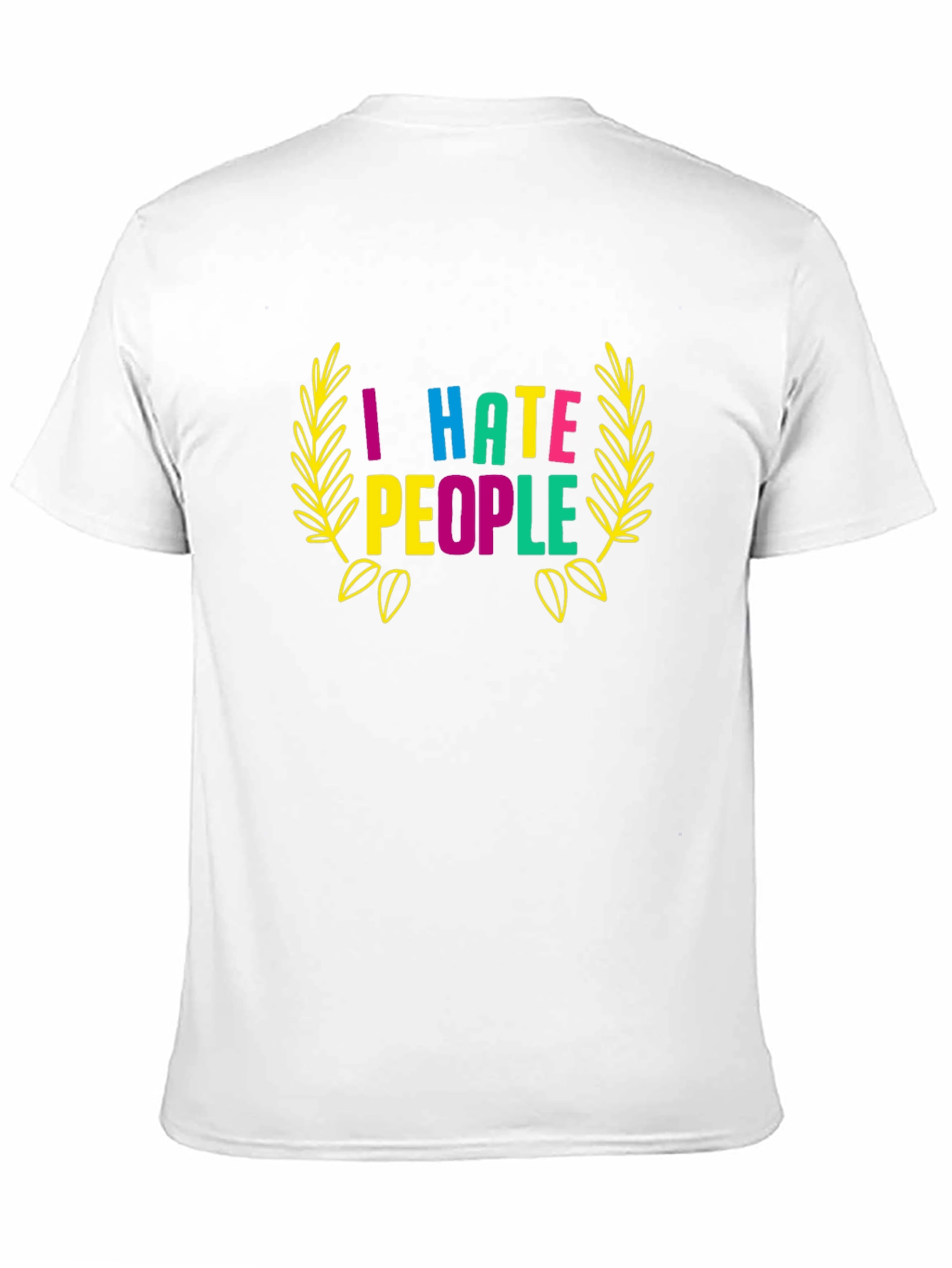 Black I Hate People Graphic Tee - Black Cotton T-Shirt view 11