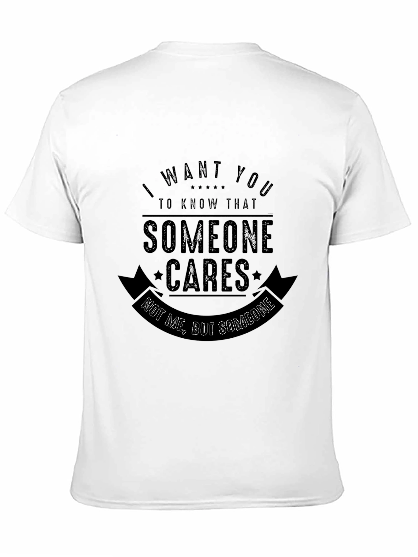 Black Humorous 'Someone Cares' Graphic Black T-Shirt view 11