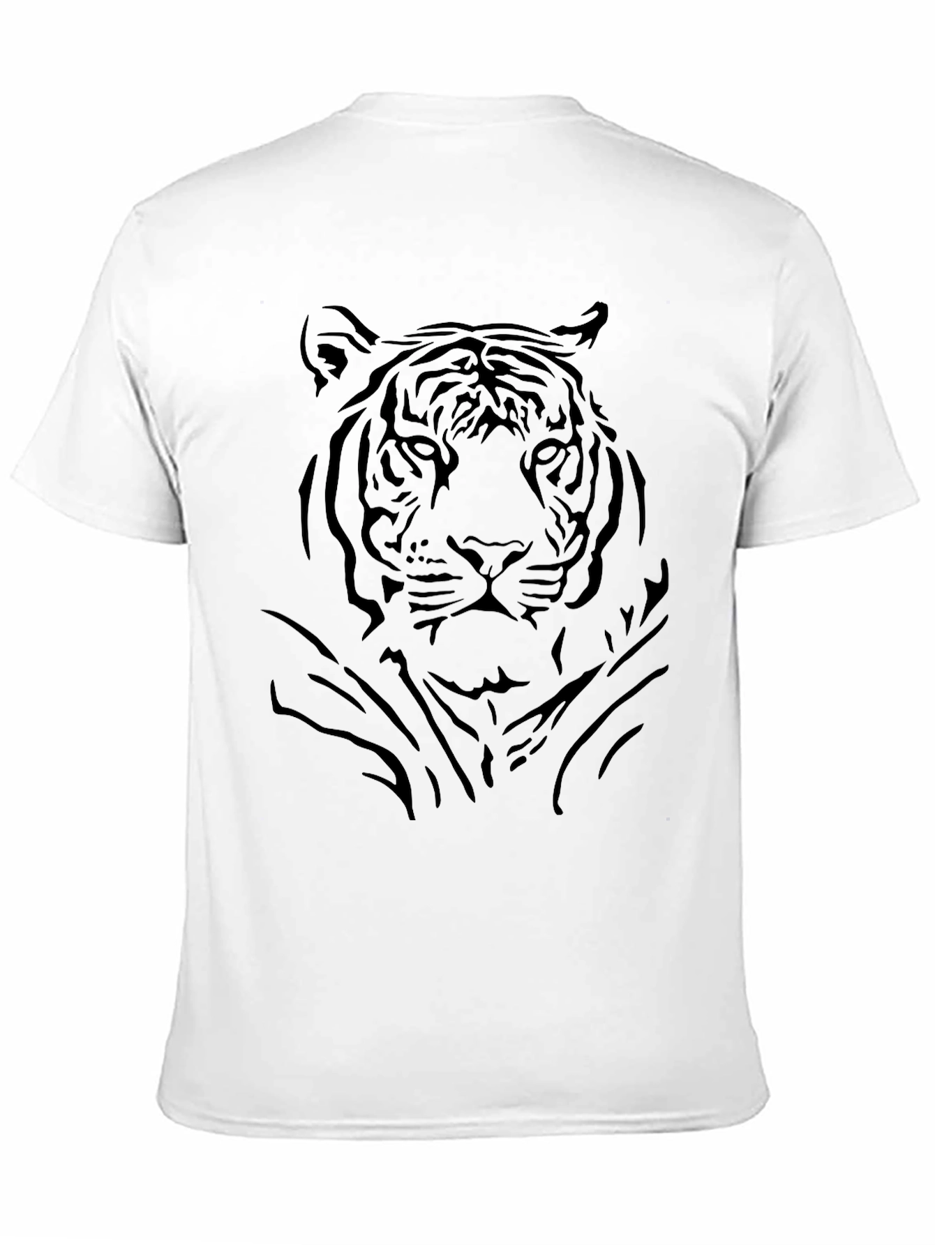 Black Tiger Graphic Black T-Shirt - Men's Casual Tee view 11