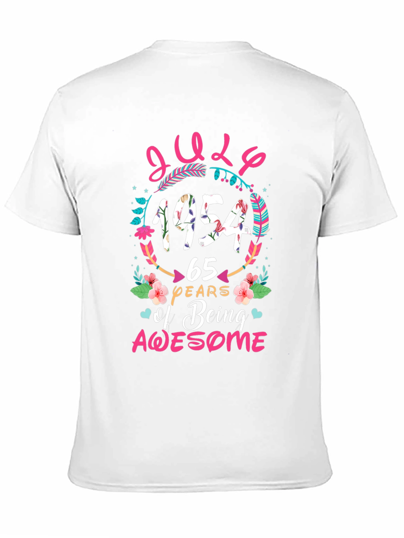 Black July 1954 65 Years of Being Awesome T-Shirt view 11