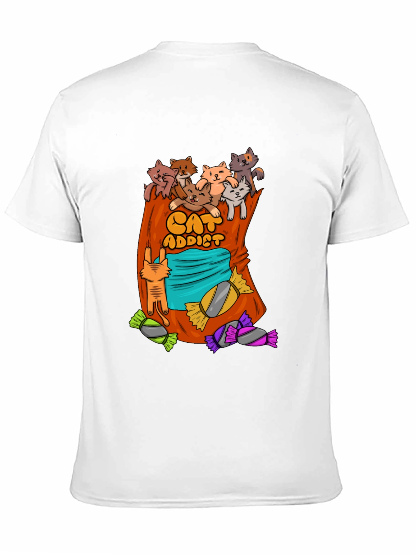 Black Cat Addict T-Shirt - Cartoon Cats & Candy! view 11