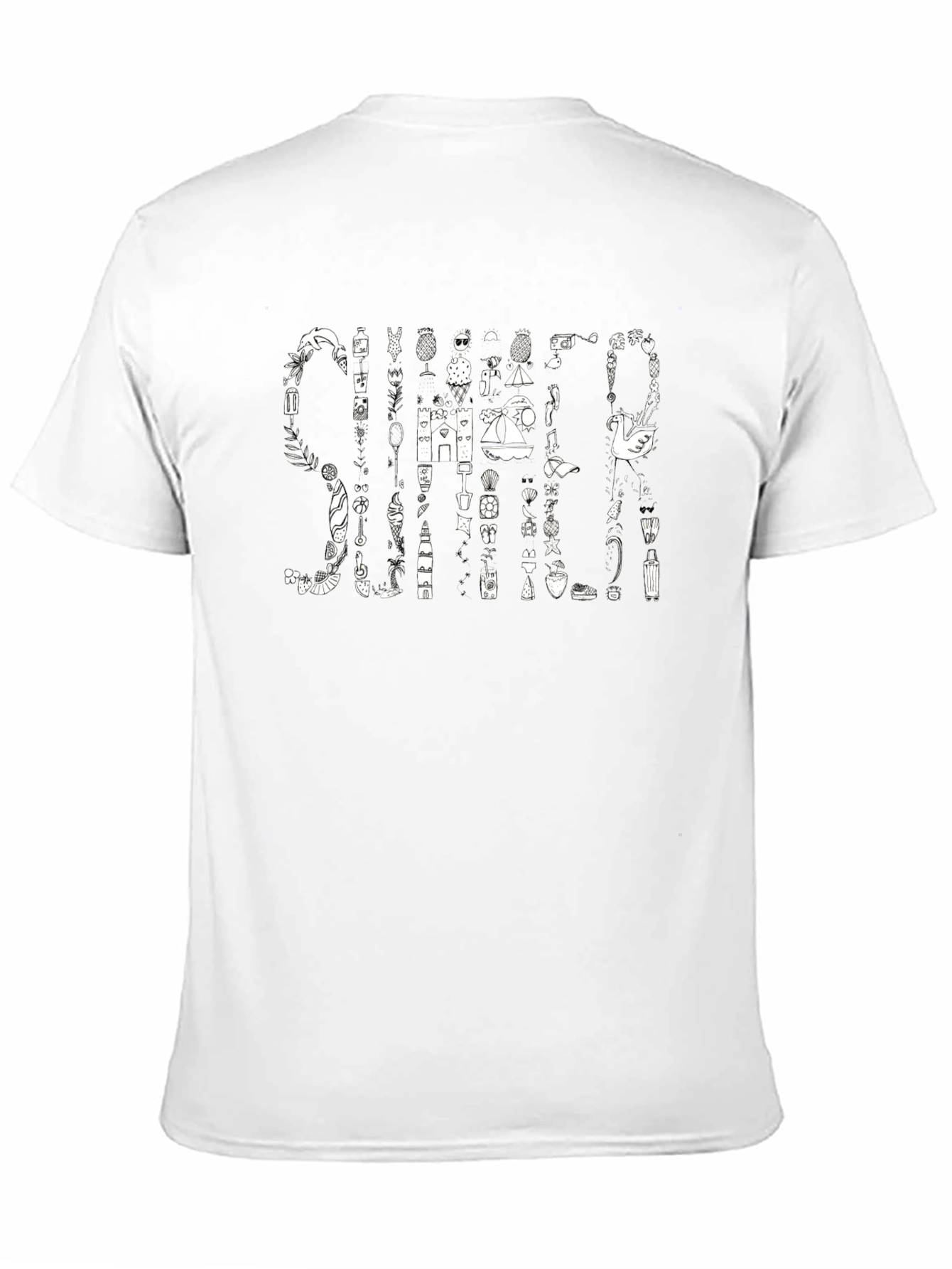 Black Summer-Themed Graphic Tee view 11