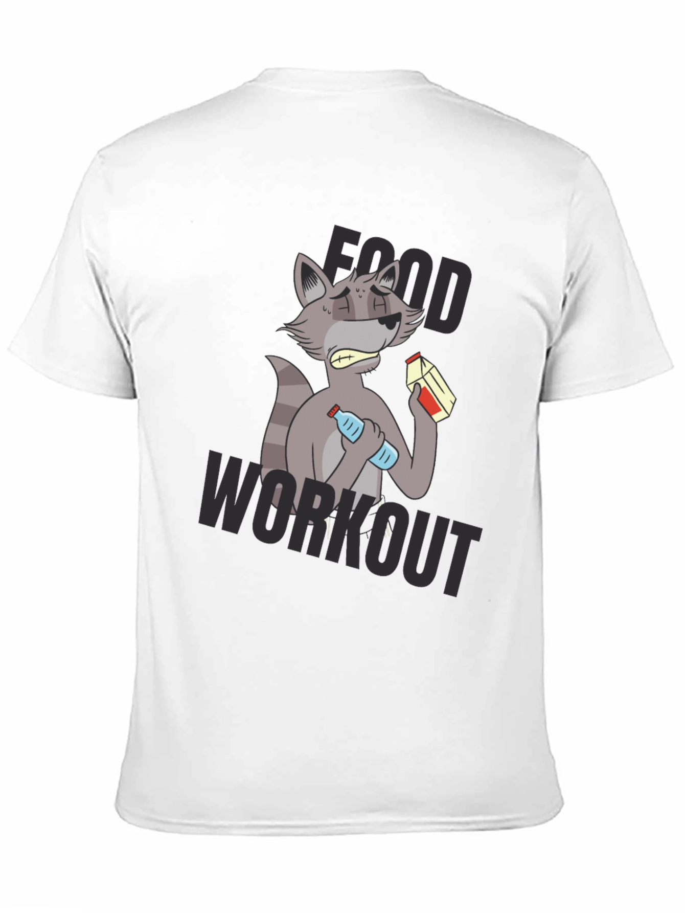 Black Food Workout T-Shirt - Funny Raccoon Gym Tee view 11
