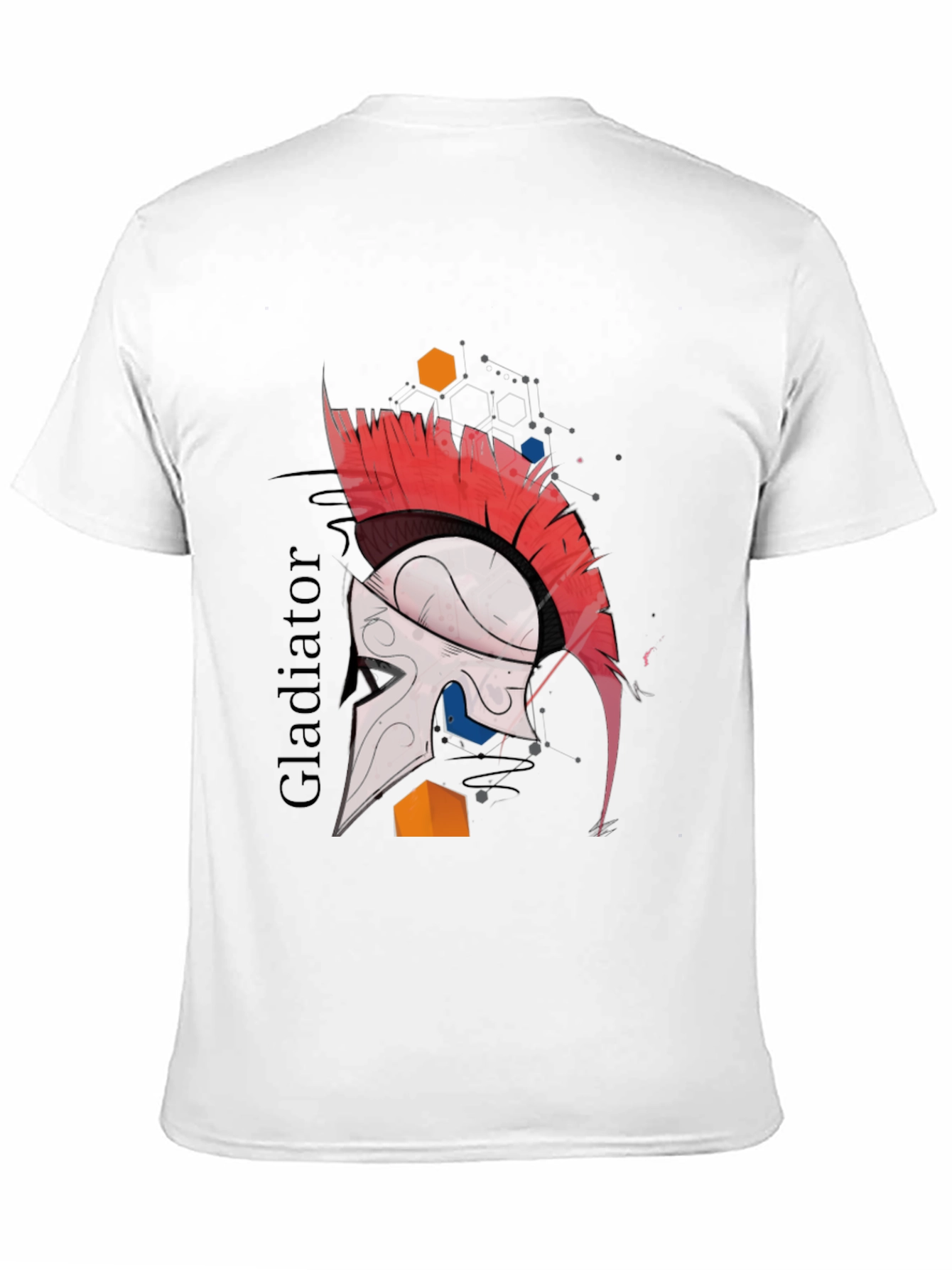Black Gladiator Helmet Graphic Tee - Cool Warrior Design view 11