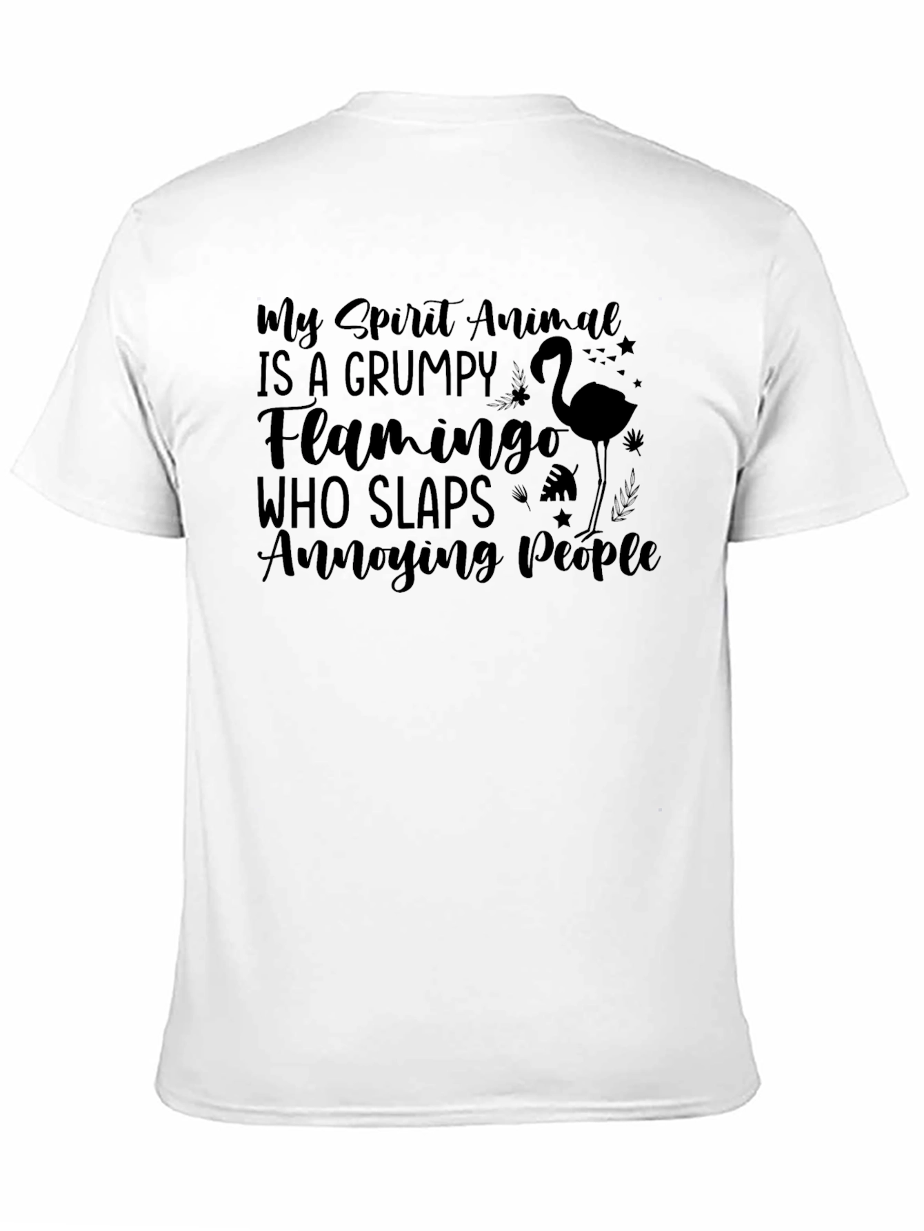 Black Grumpy Flamingo T-Shirt - Funny Animal Tee view 11