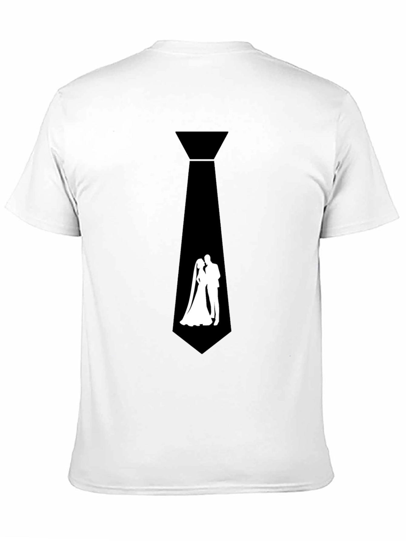 Black Novelty Wedding Tie Graphic Tee - Black view 11