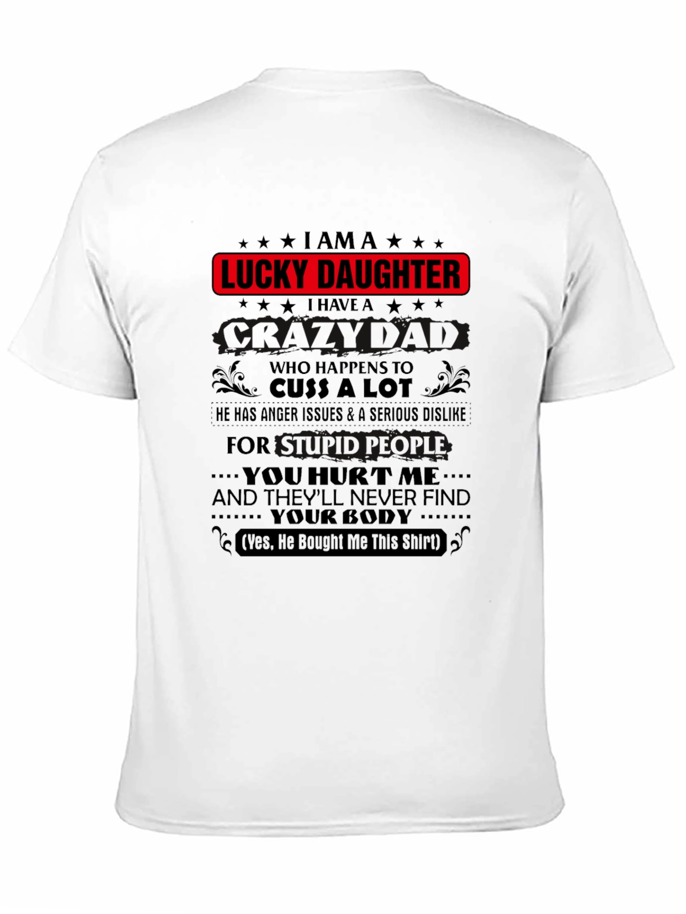 Black Lucky Daughter Graphic Tee - Black view 11