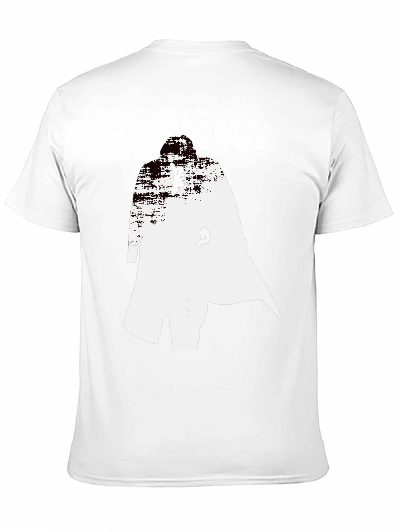 Black Abstract Trench Coat Graphic Tee - Stylish Black T-Shirt view 11