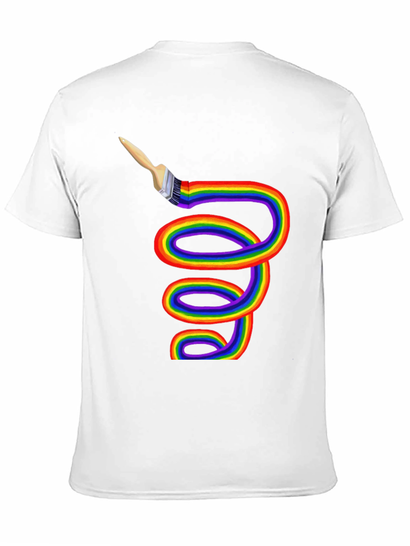 Rainbow Paintbrush Tee - Artistic Expression - 11