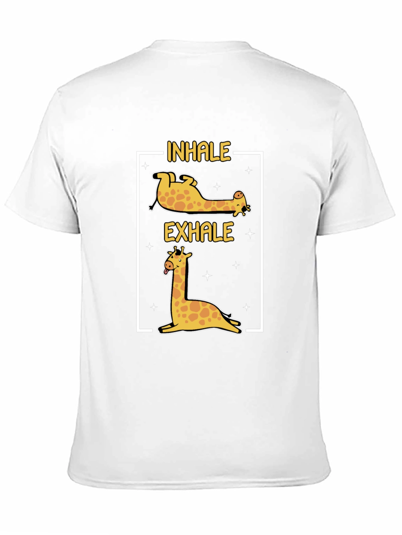 Black Inhale Exhale Giraffe Yoga Black T-Shirt view 11