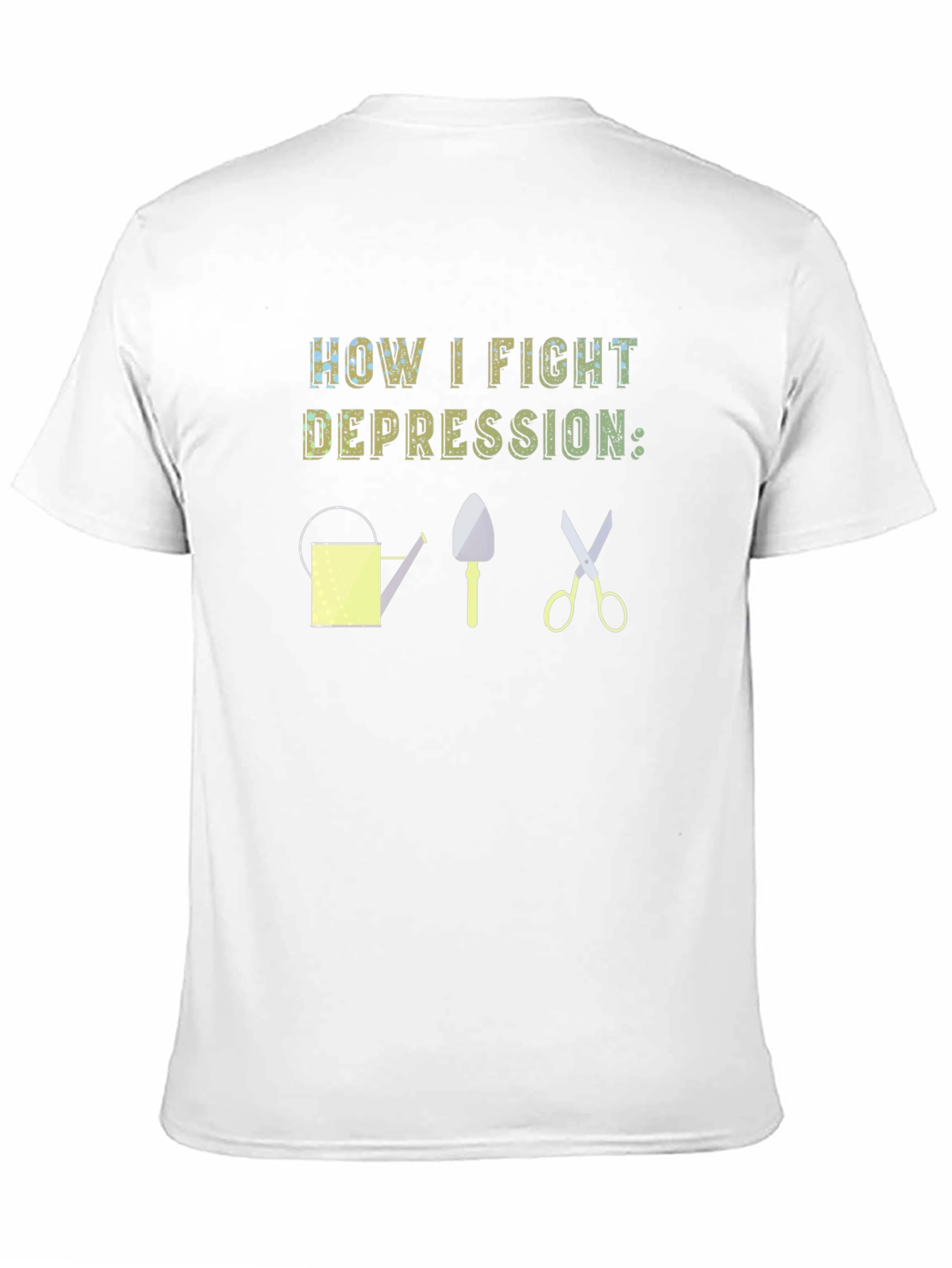 Black How I Fight Depression Gardening T-Shirt view 11